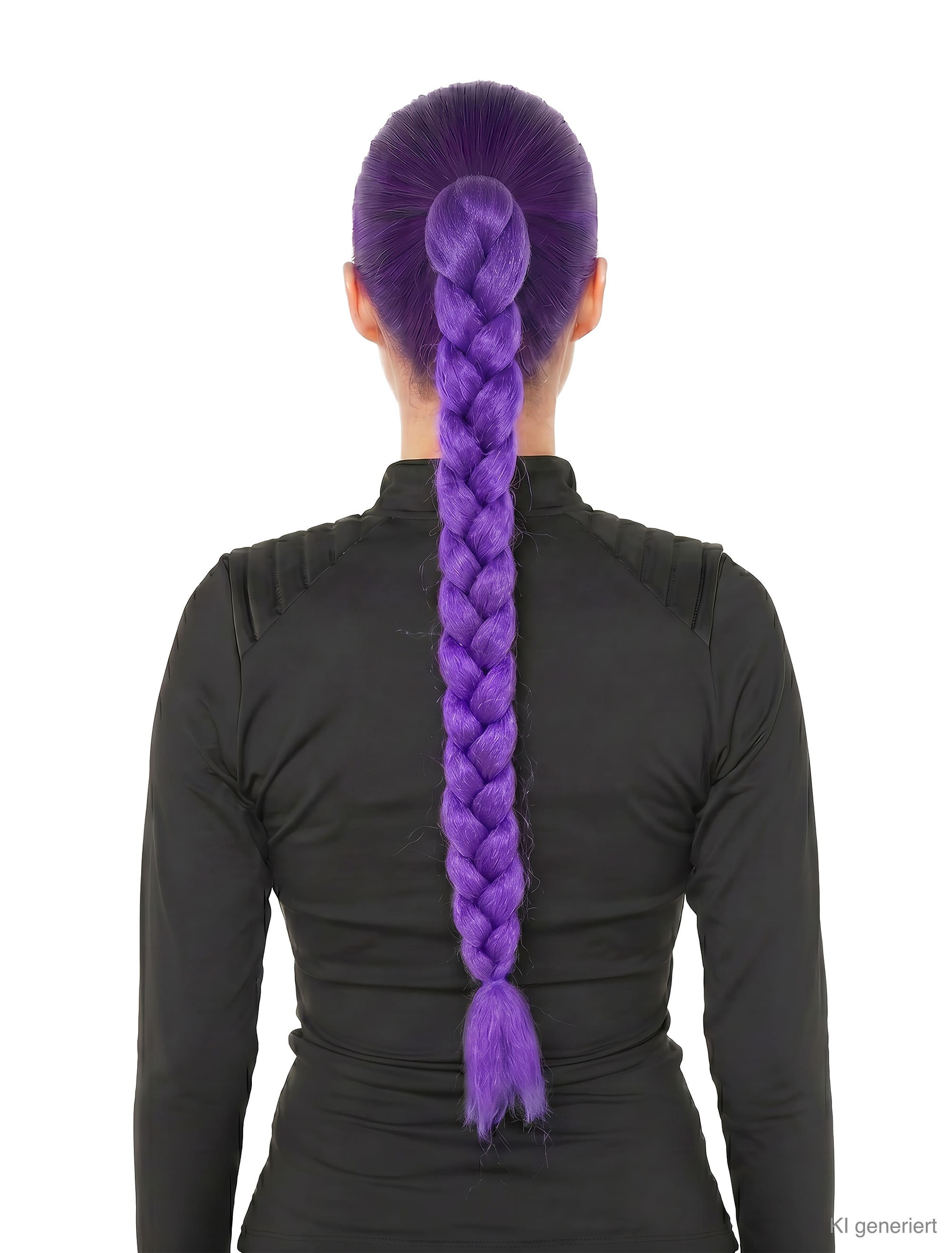 Zopf mit Haarspange lila