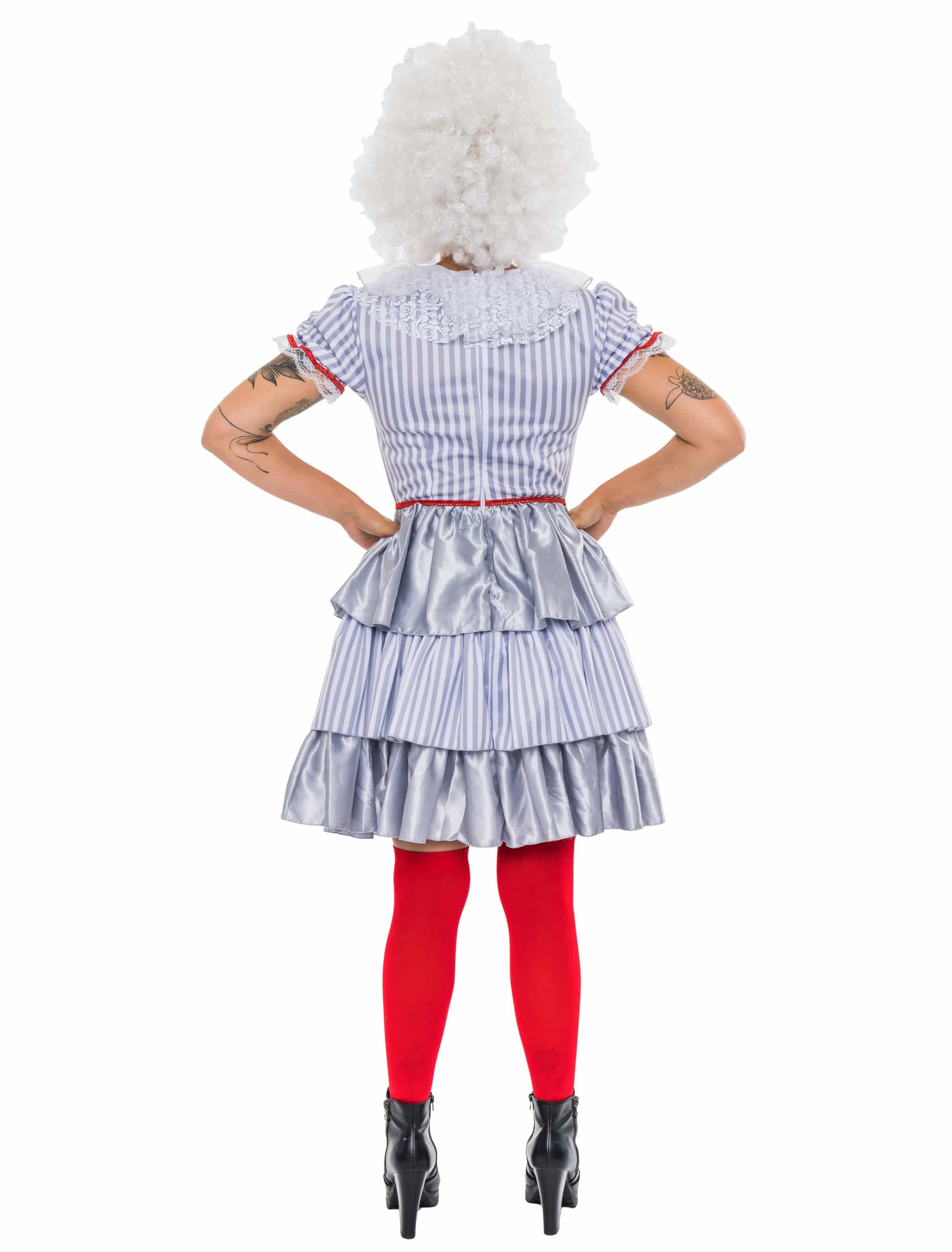 Kleid Horrorclown Damen grau L