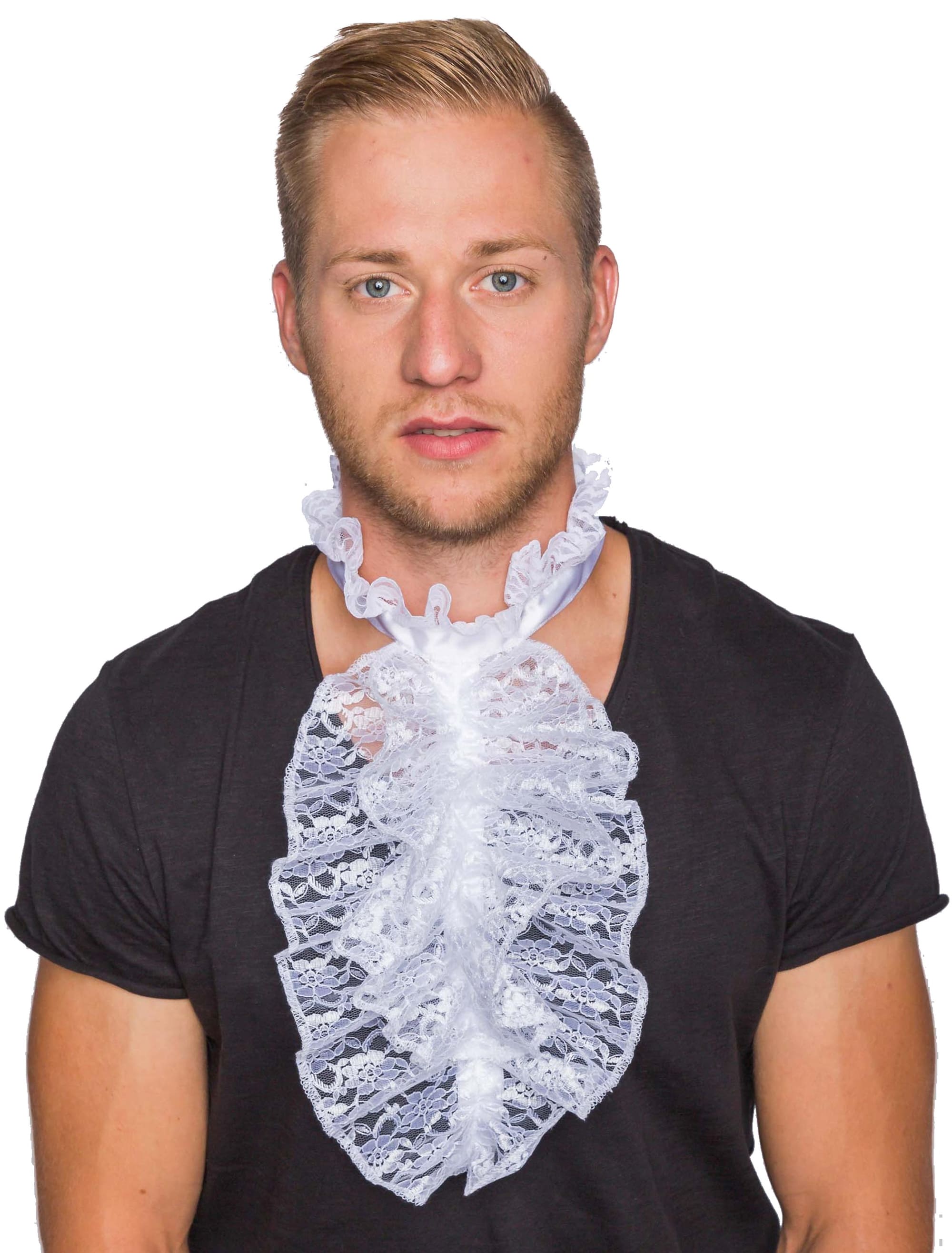 Jabot mit Spitze weiß one size