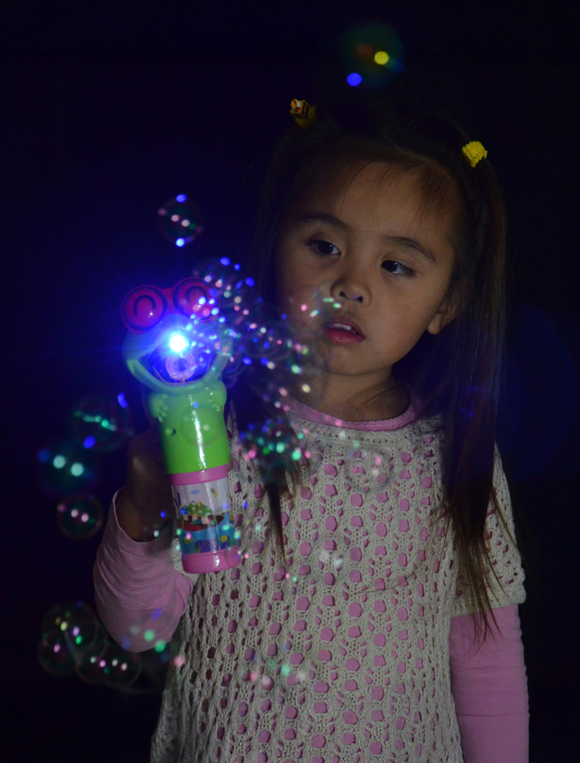Seifenblasenpistole Frosch mit Licht und Musik Kinder grün