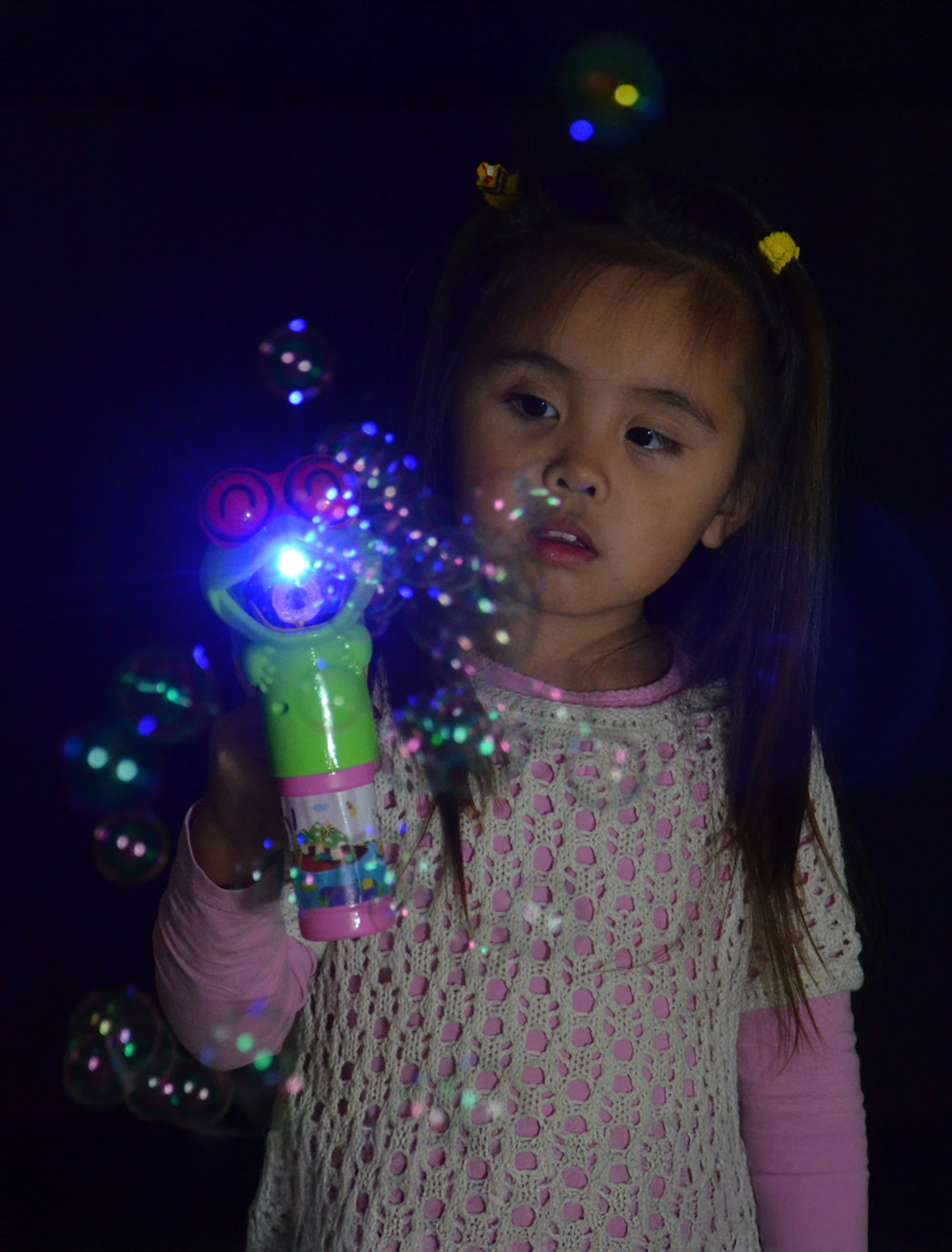 Seifenblasenpistole Frosch mit Licht und Musik Kinder grün