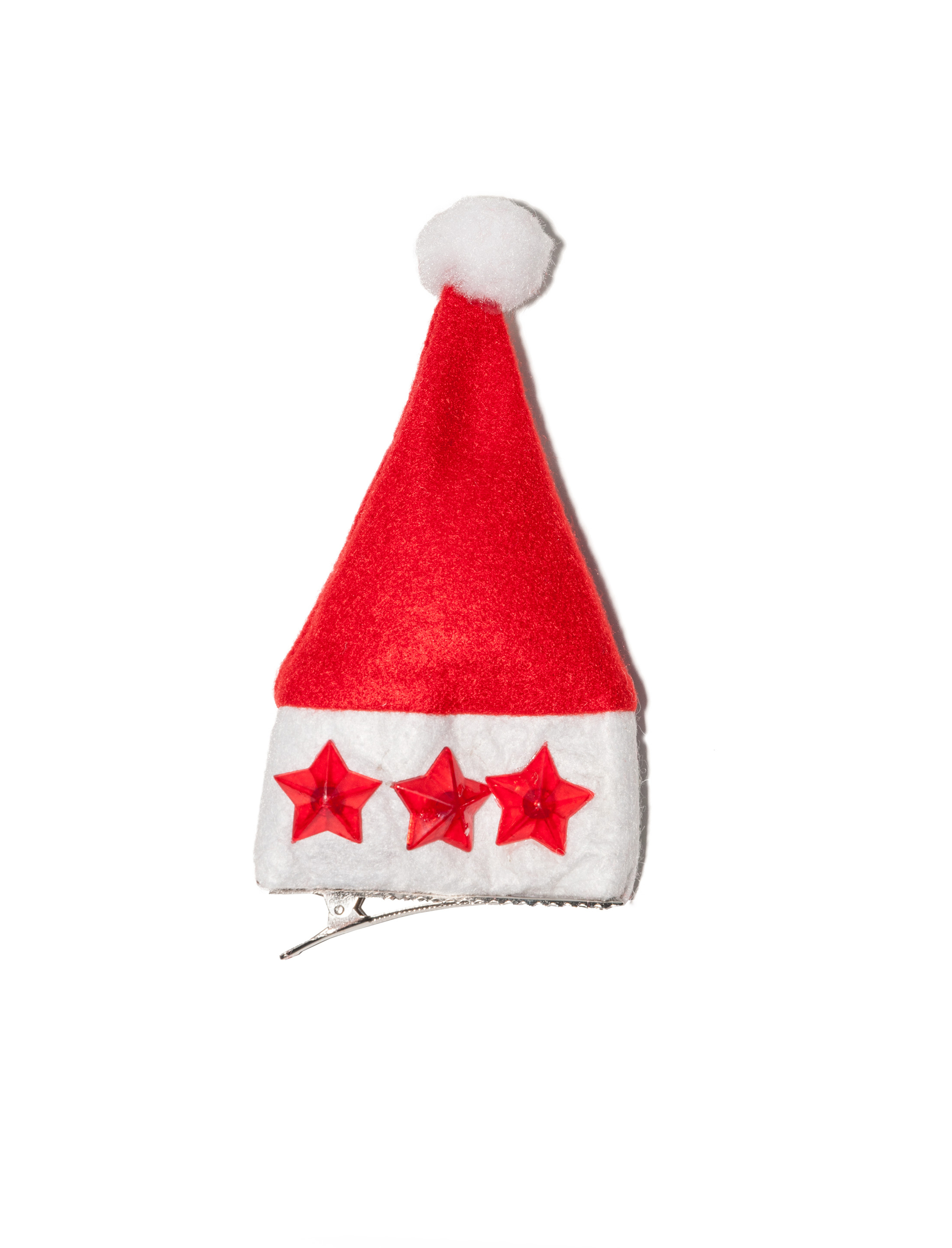 Weihnachts Mini Mütze mit 3 Sternen rot