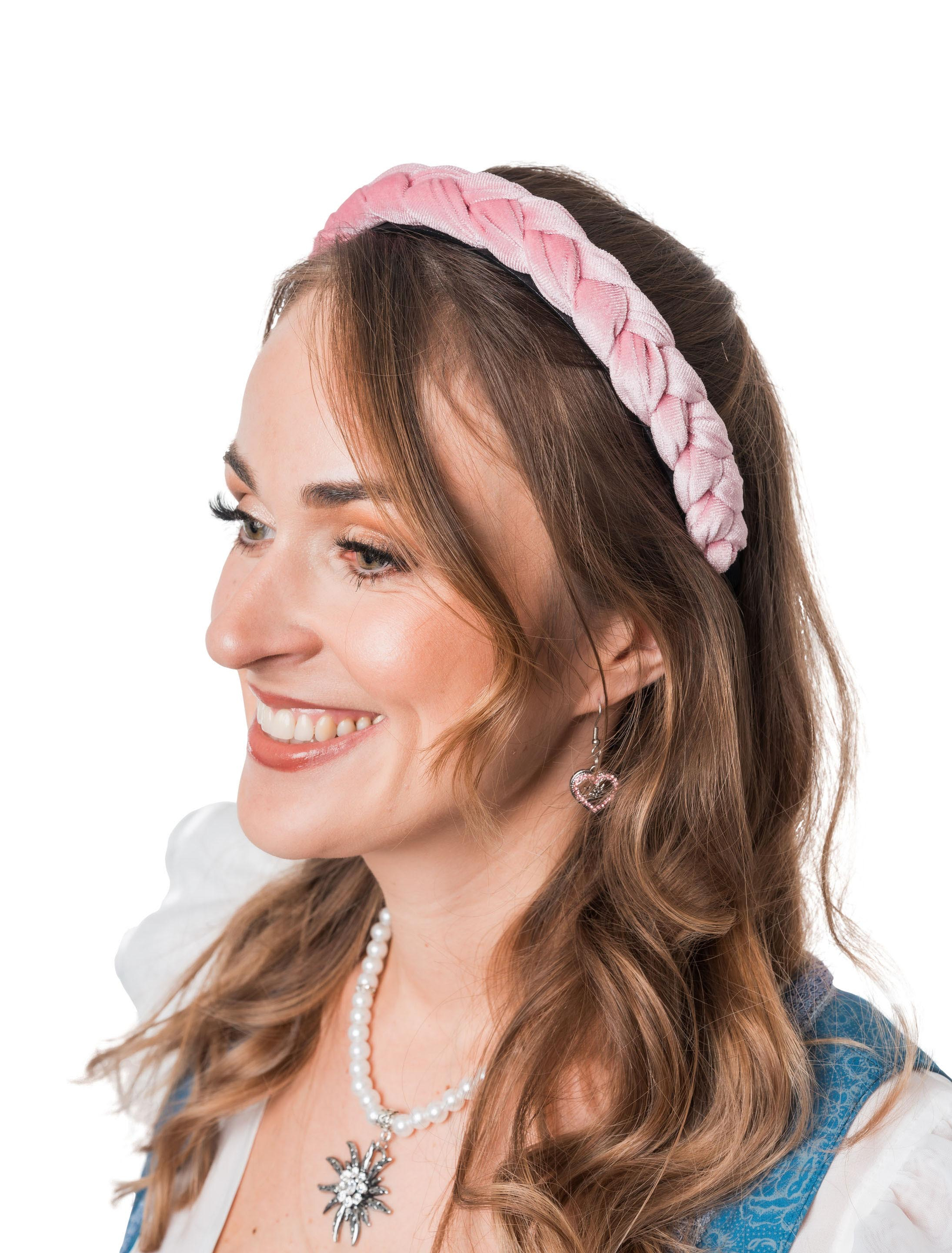 Haarreif geflochtenes Band rosa