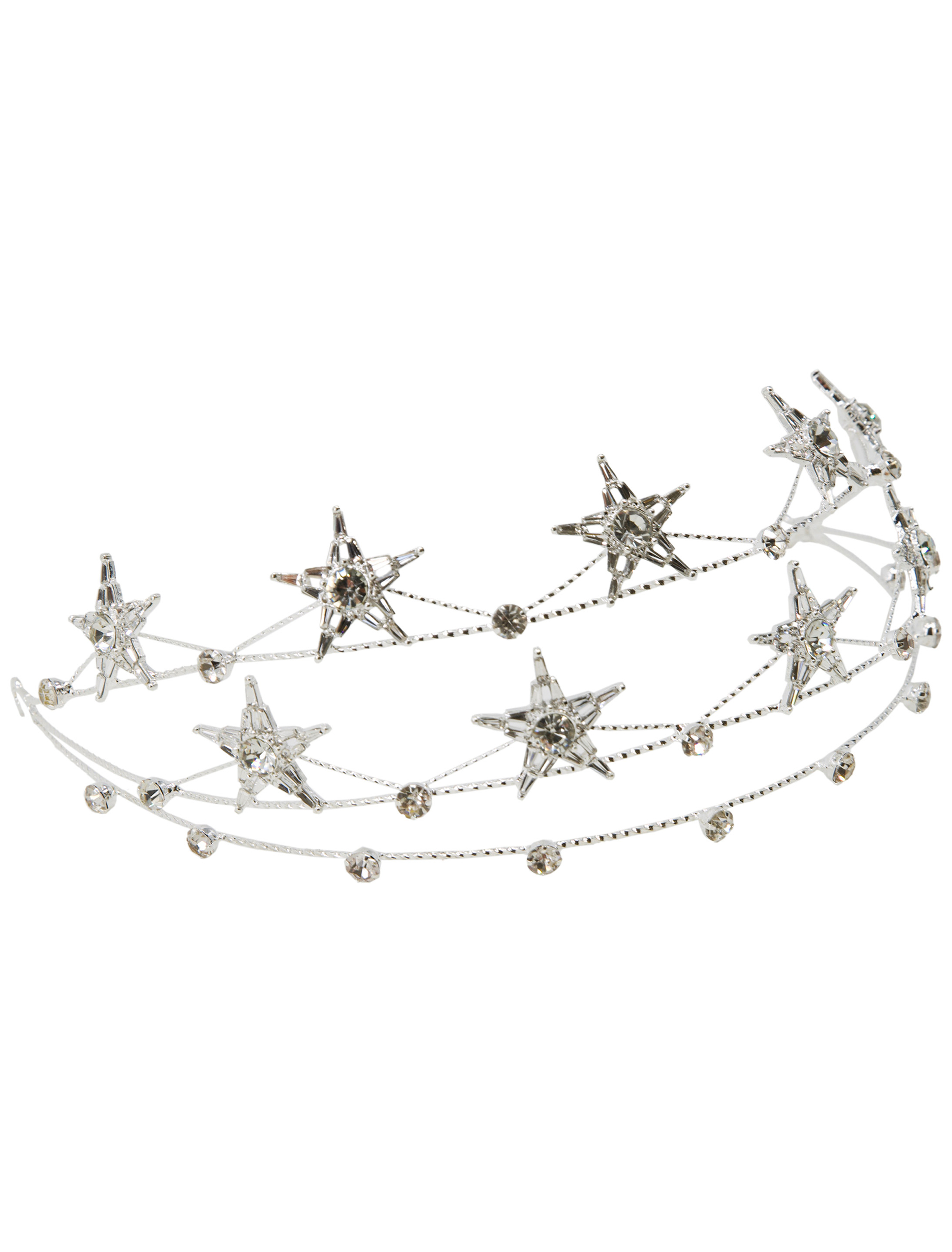 Diadem Sterne mit Steinen silber