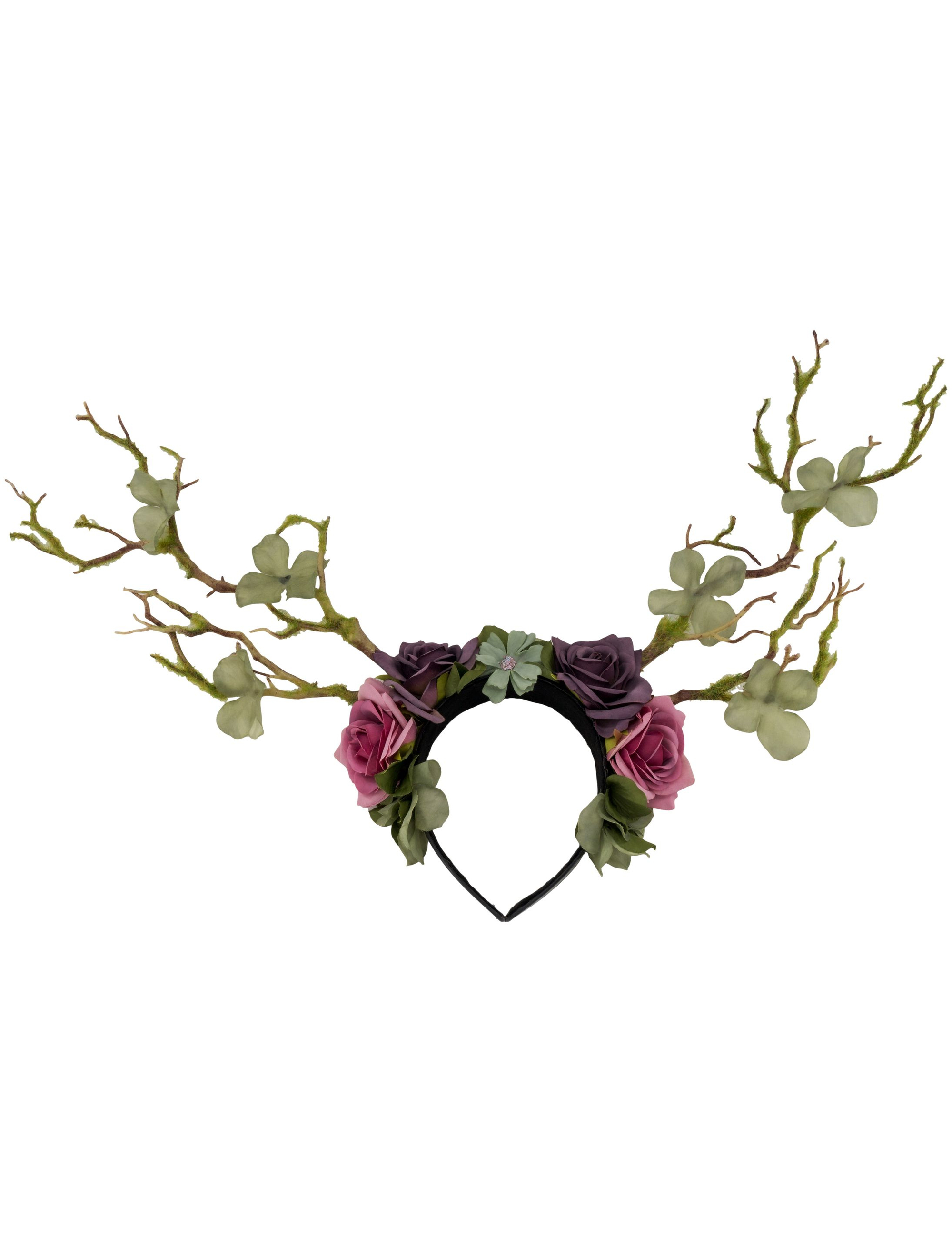 Haarreif mit Blumen und Ästen bunt