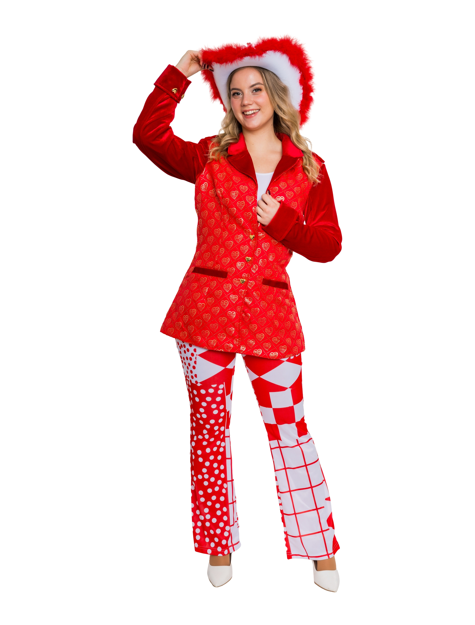 Jacke Köln Herzen Damen rot L