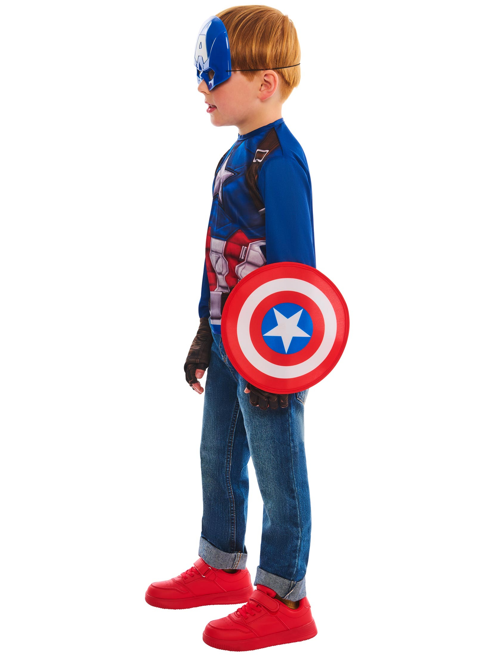 Captain America 4-tlg. Kinder rot/blau 4-6 Jahre