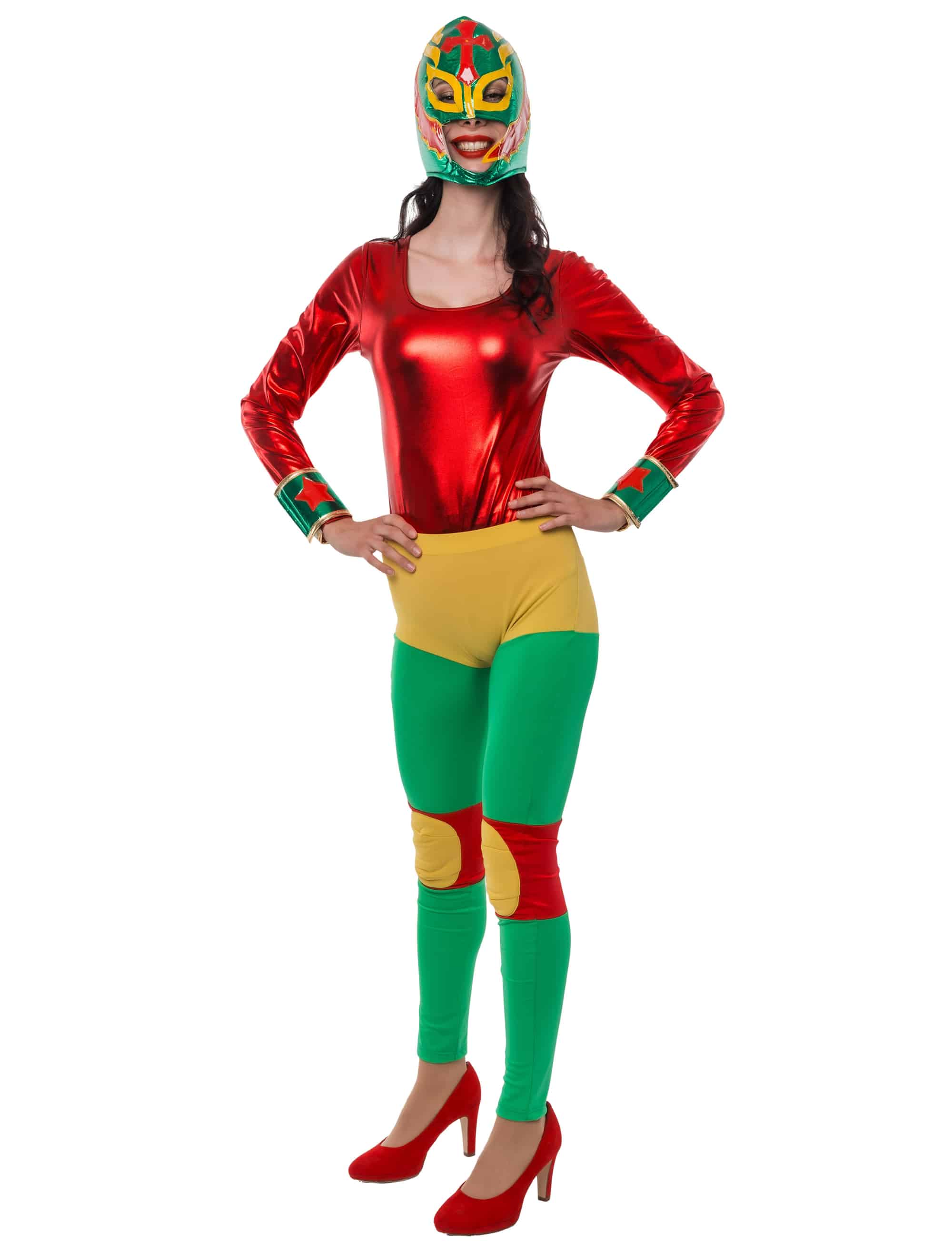 Hose Wrestler Damen rot/gelb/grün S/M