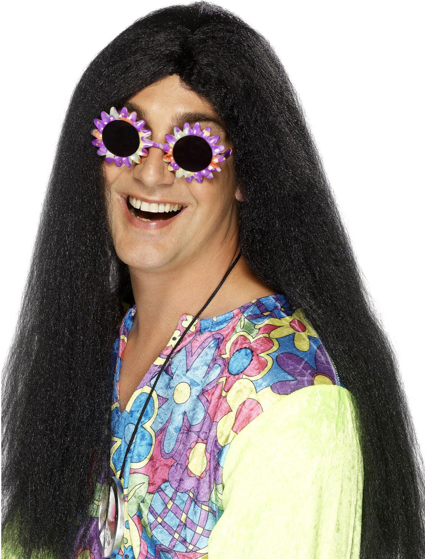 Perücke Hippie lang braun