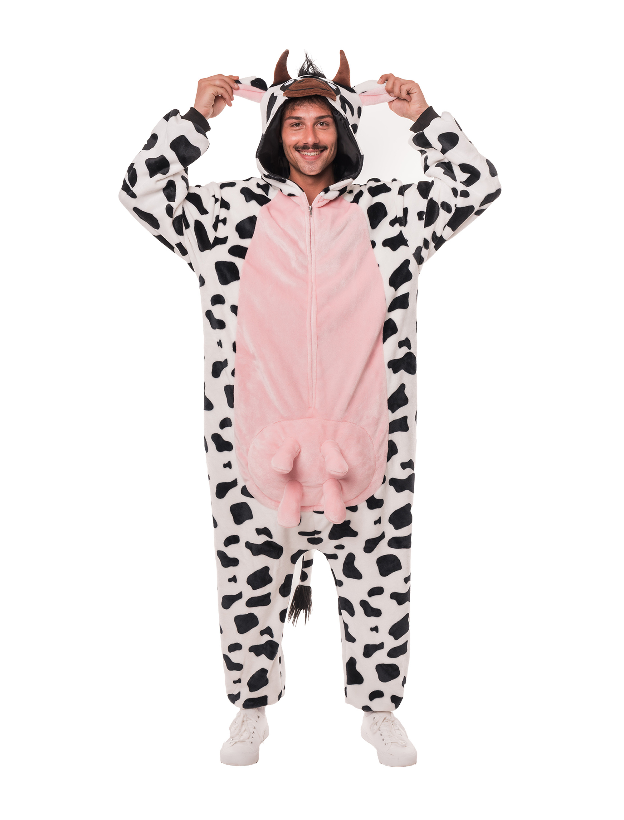 Overall Plüsch Kuh Herren schwarz/weiß 50/52