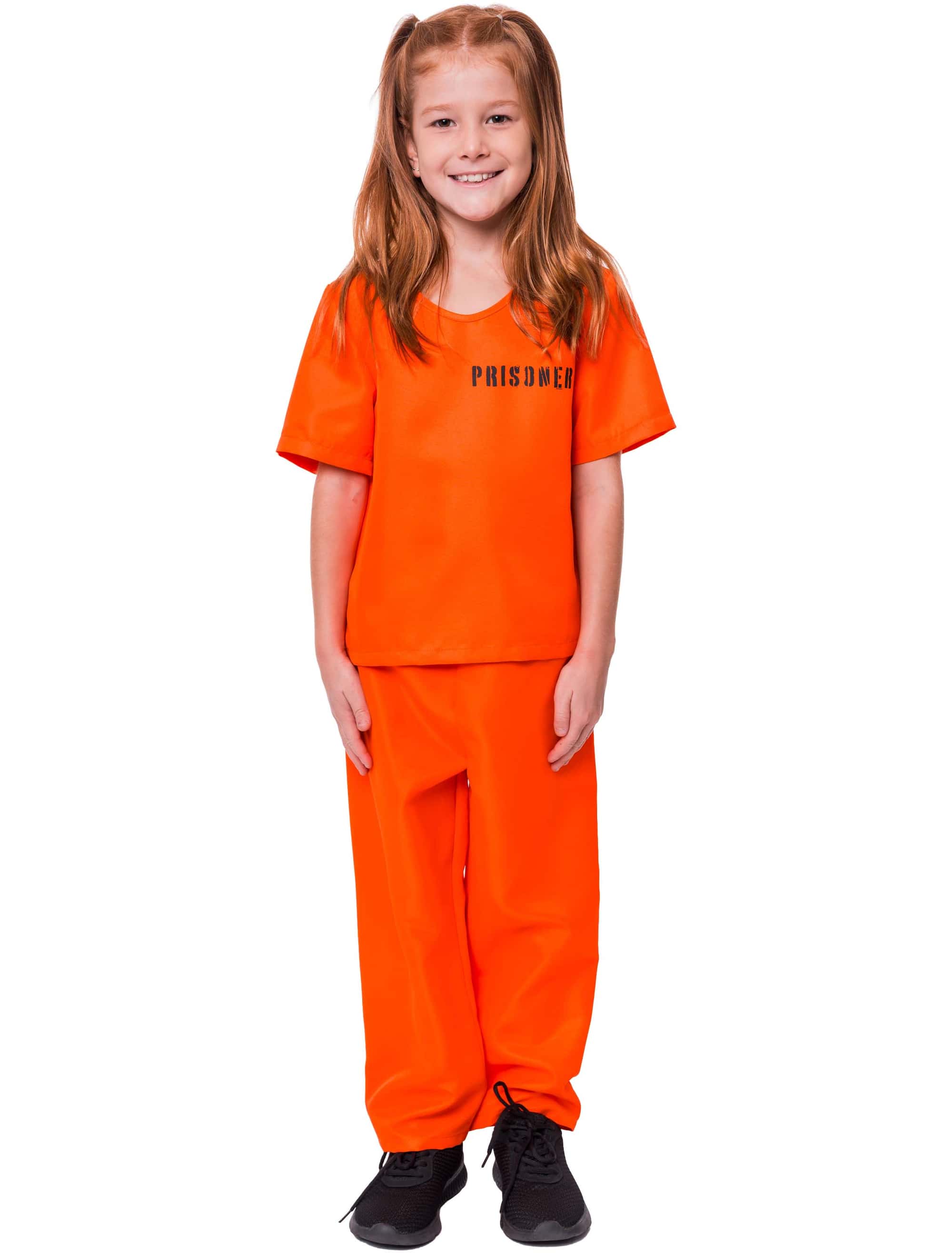 Kostüm Gefangener 2-tlg. Kinder orange 116