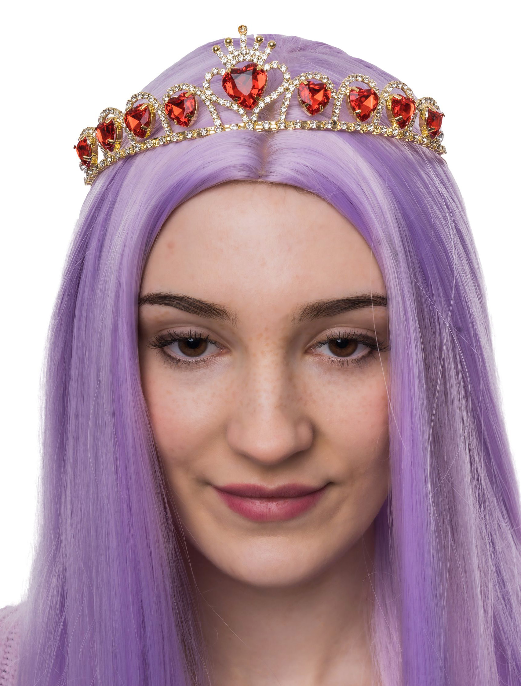 Diadem Paulina mit Kristall Damen rot/gold