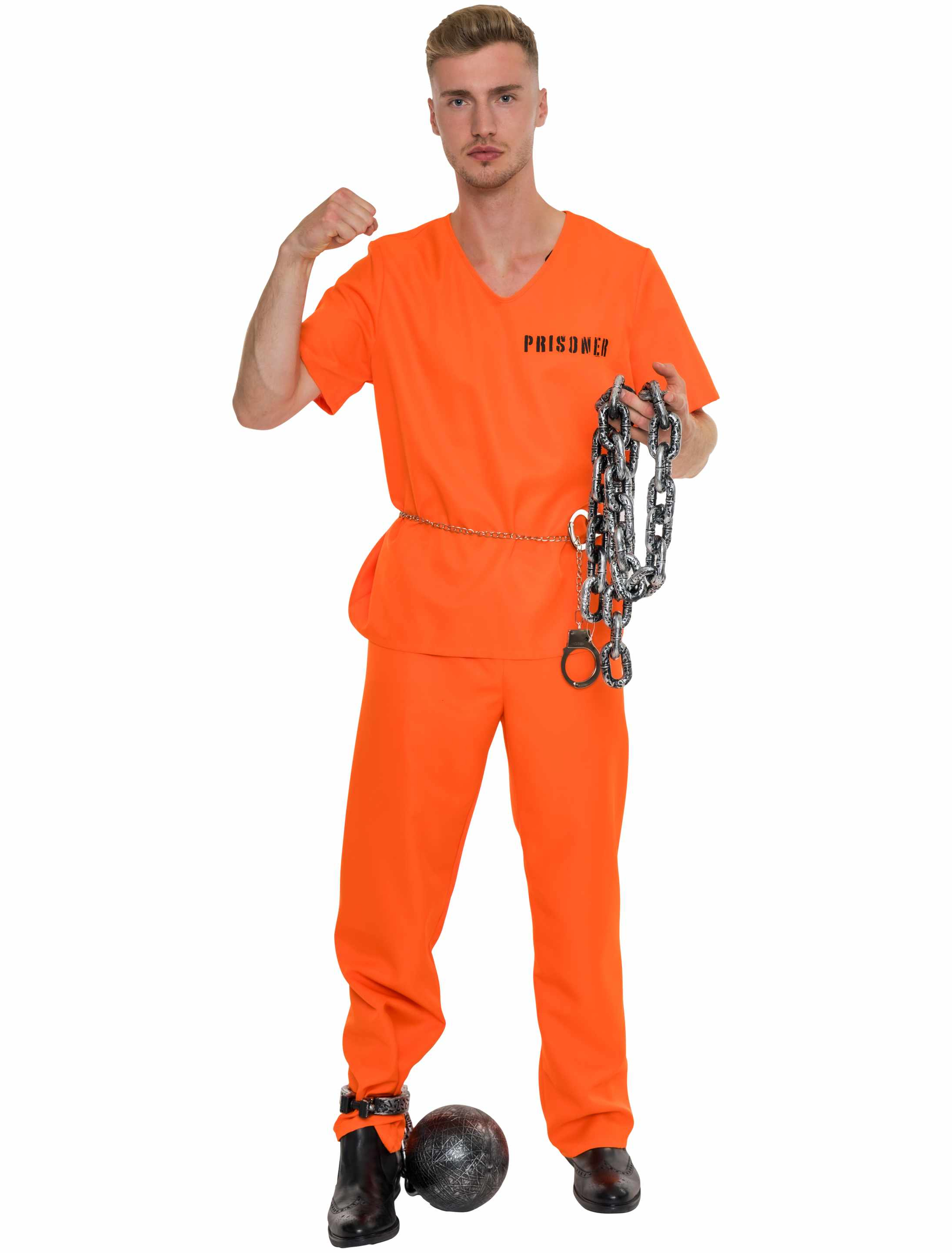 Kostüm Gefangener 2-tlg. Herren orange 2XL/3XL
