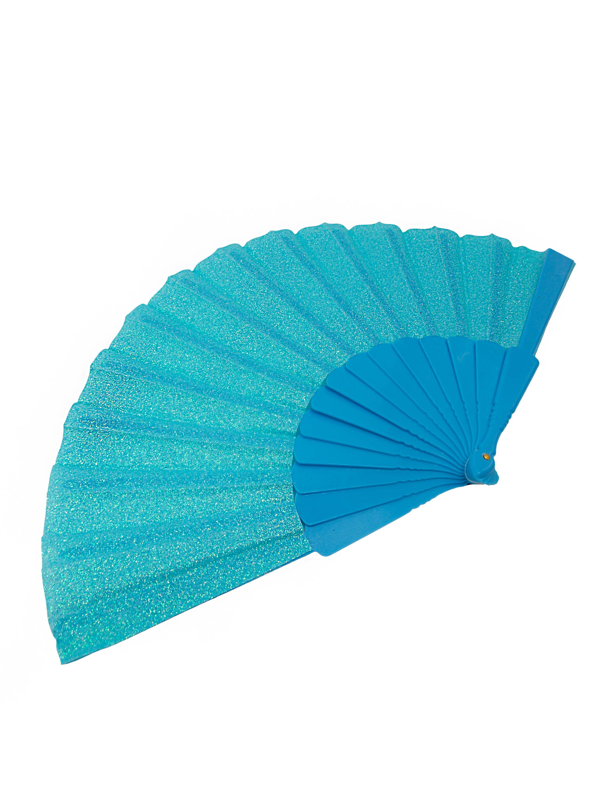Fächer mit Glitzer blau