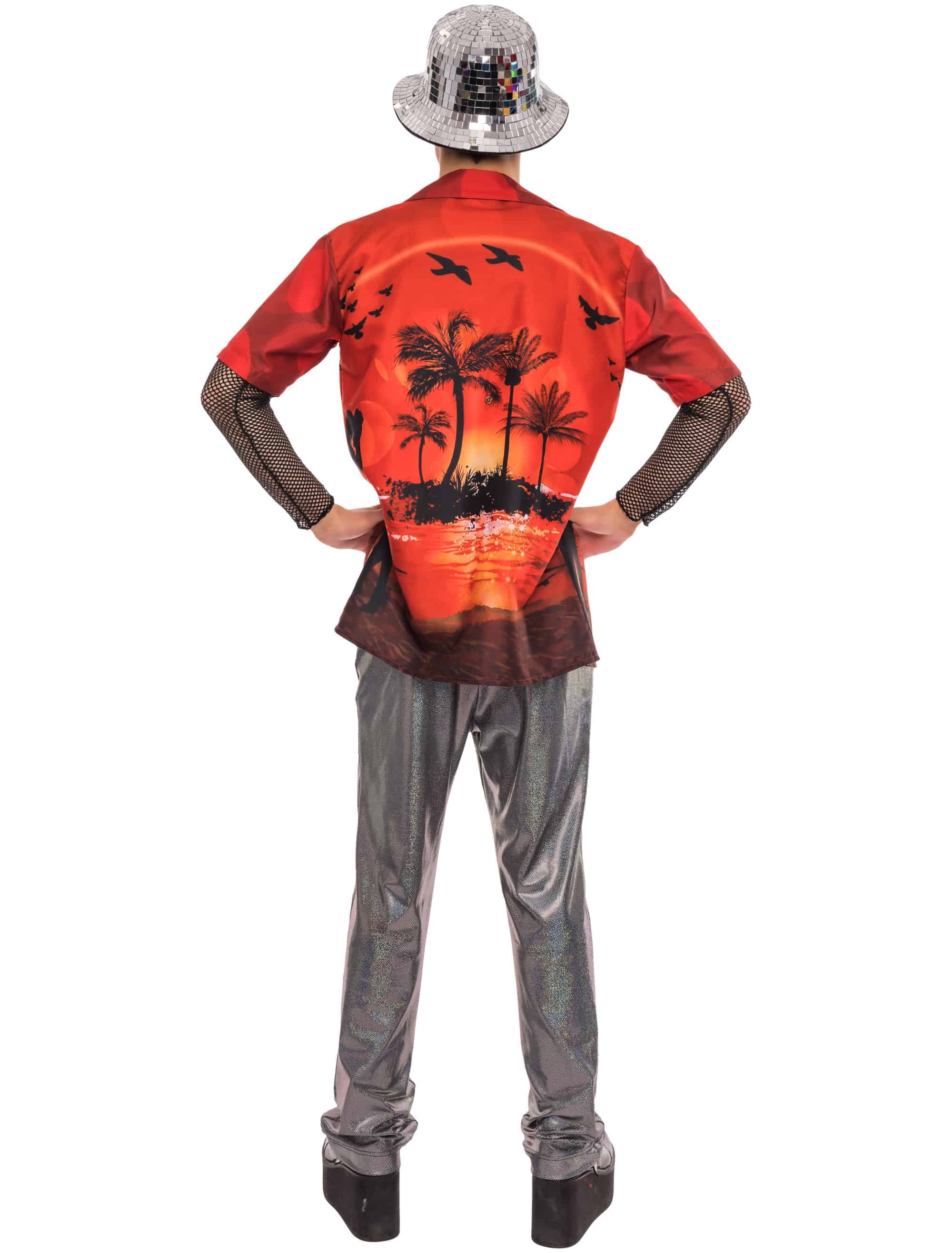Hawaiihemd Print Herren rot M