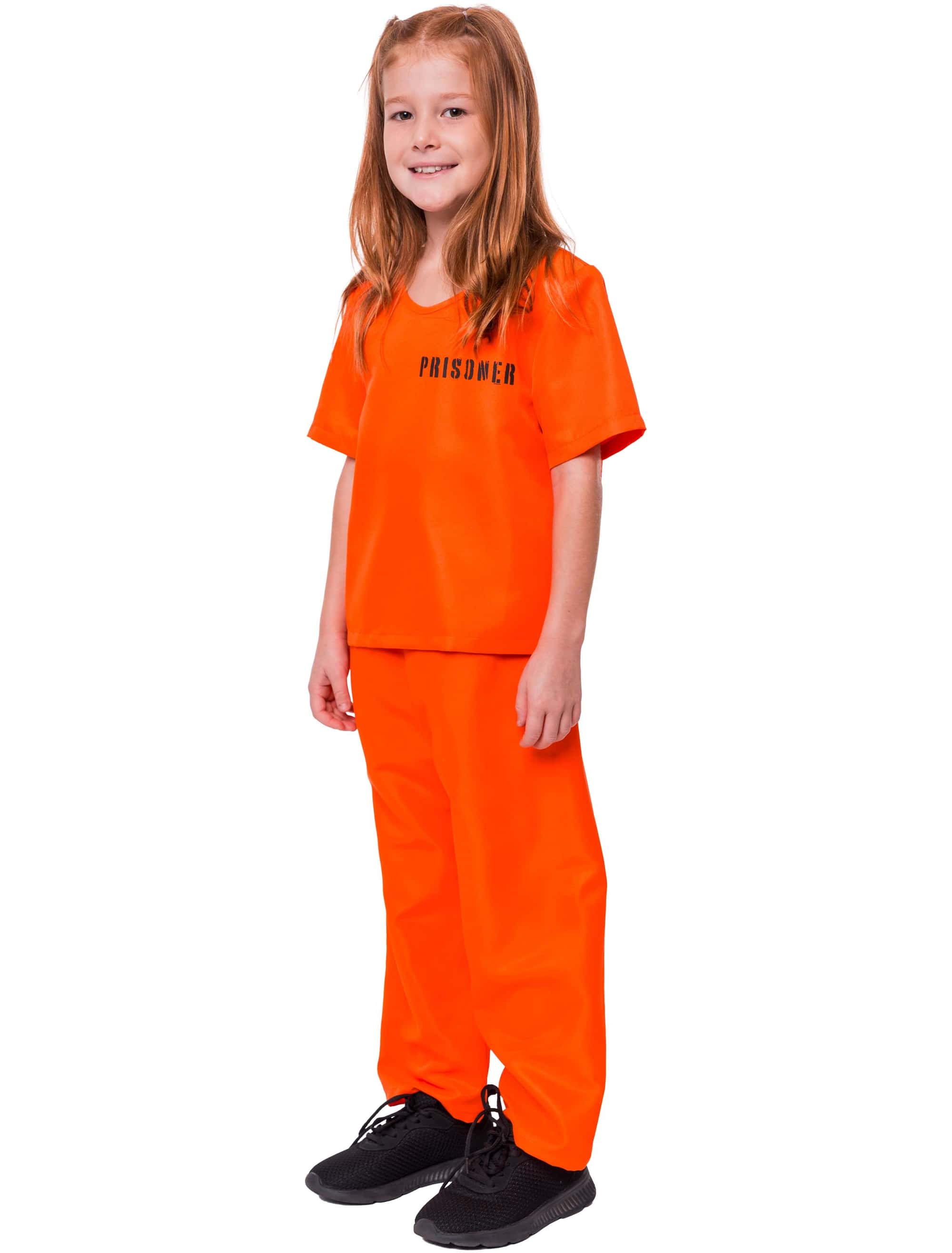 Kostüm Gefangener 2-tlg. Kinder orange 116