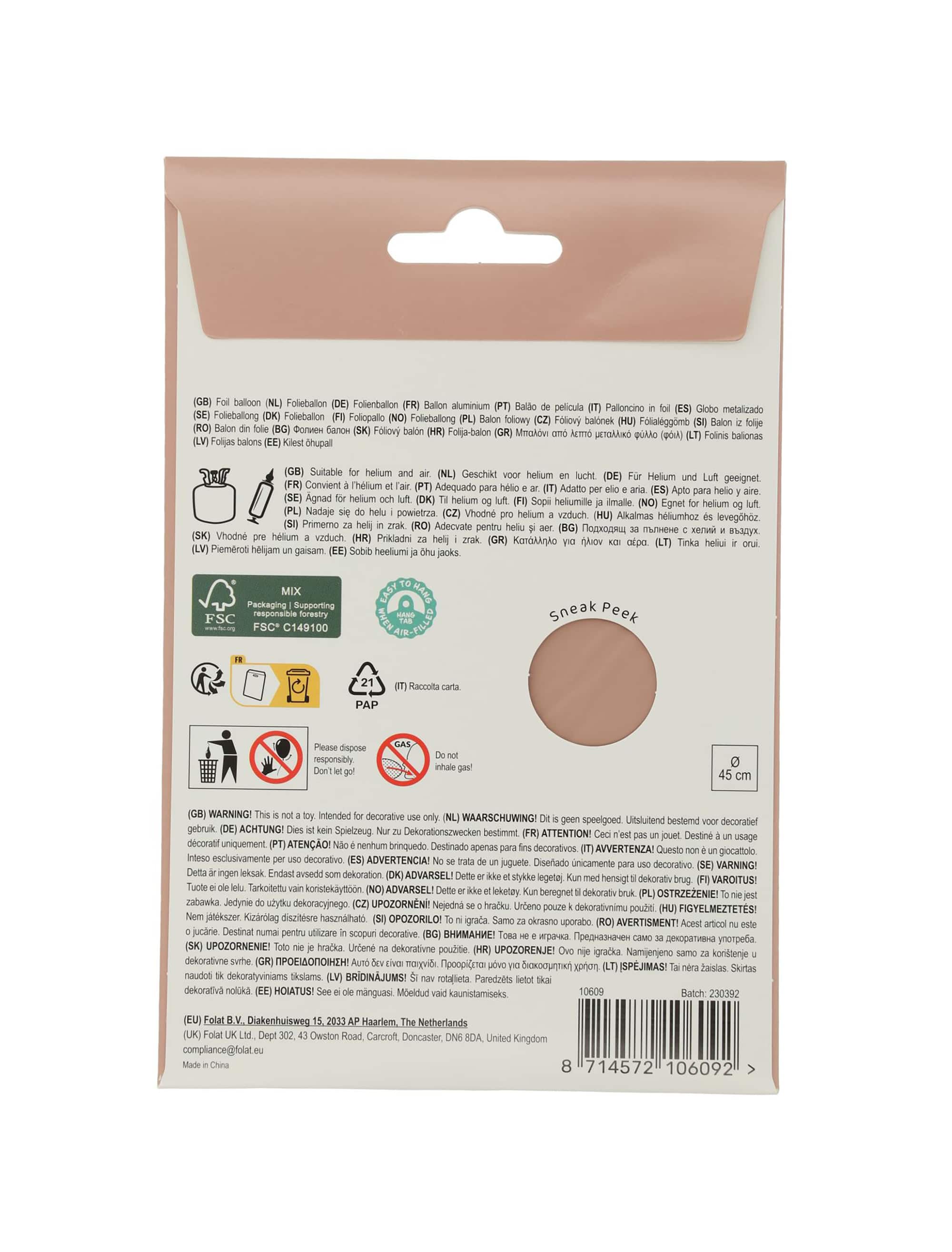 Folienballon Herz S matt rosa