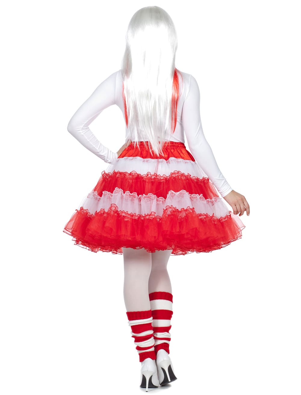 Petticoat de luxe Damen rot/weiß one size