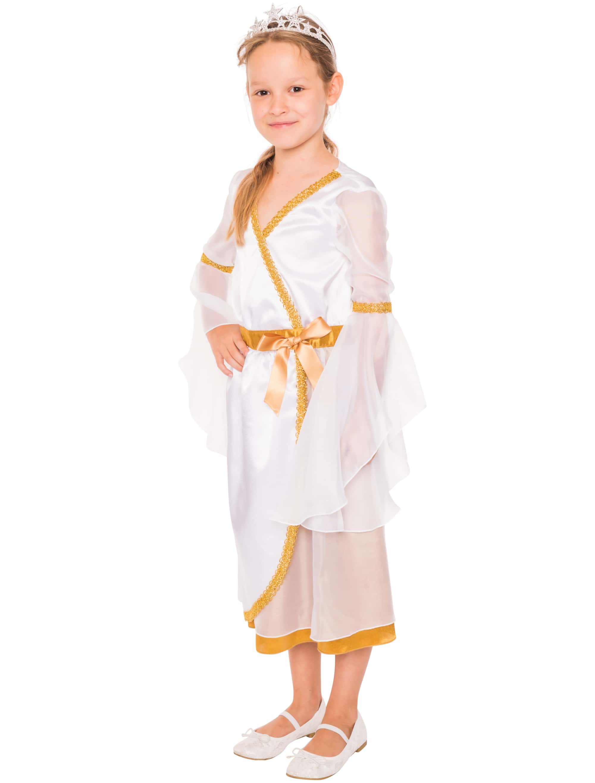 Kleid Engel Kinder weiß/gold 104