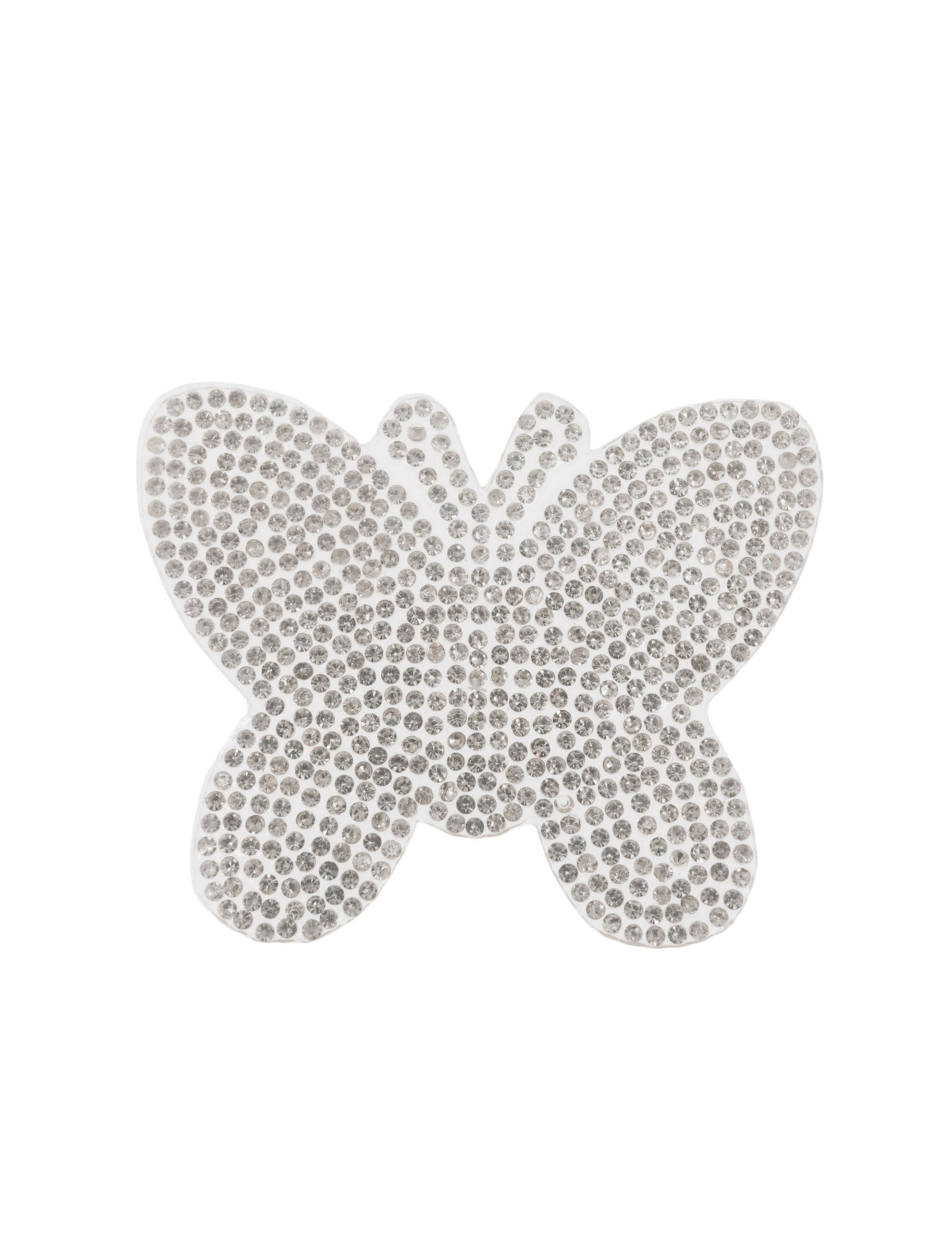Bügelbild Strass Schmetterling 7,3x6cm silber