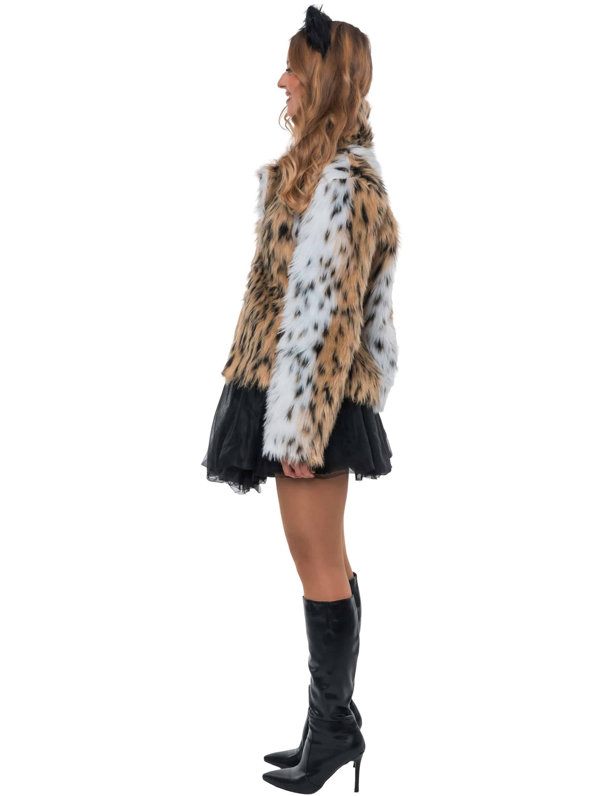 Jacke Faux-Fur Leopard beige S/M