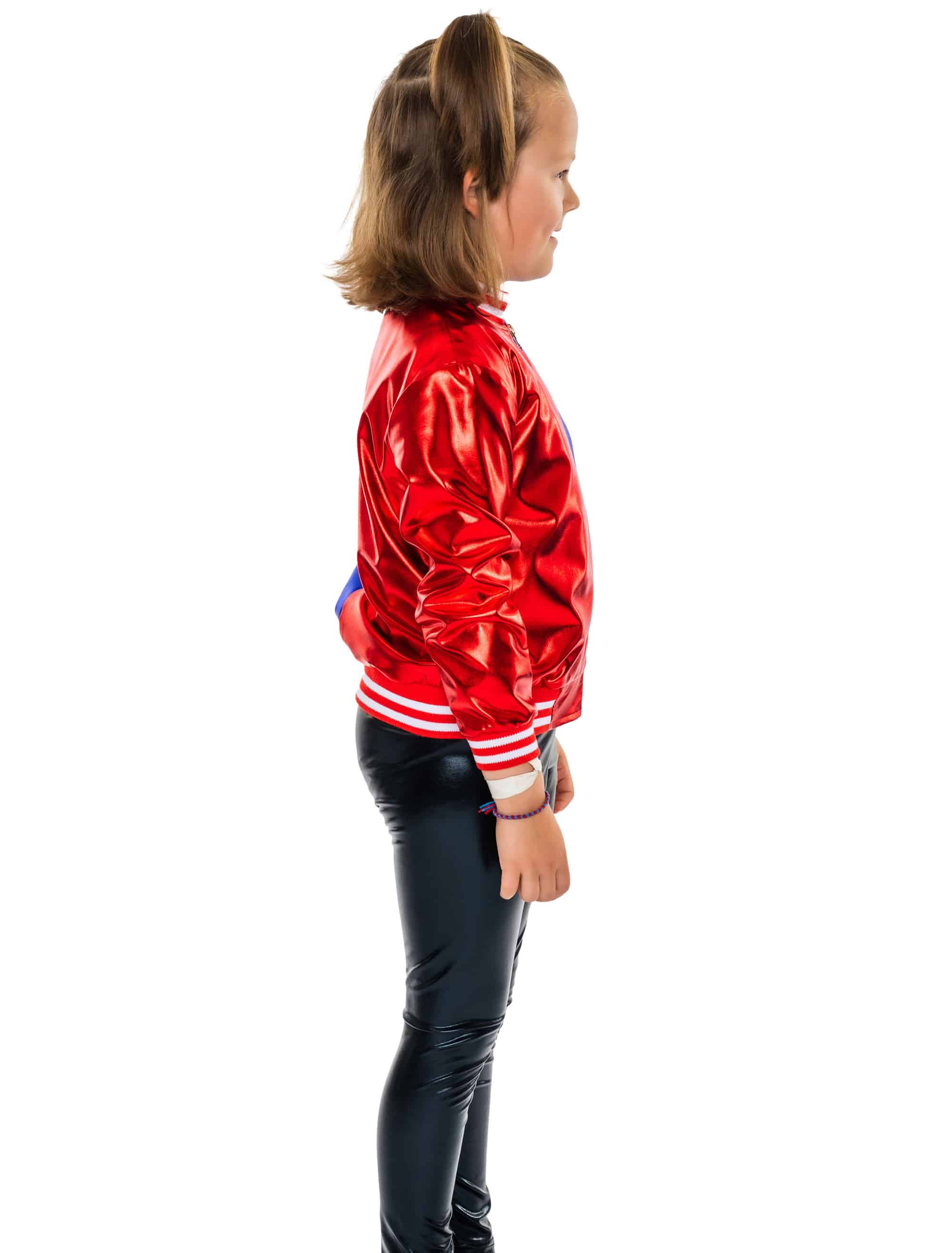 Jacke Harlekin Kinder metallic rot/blau 116-128
