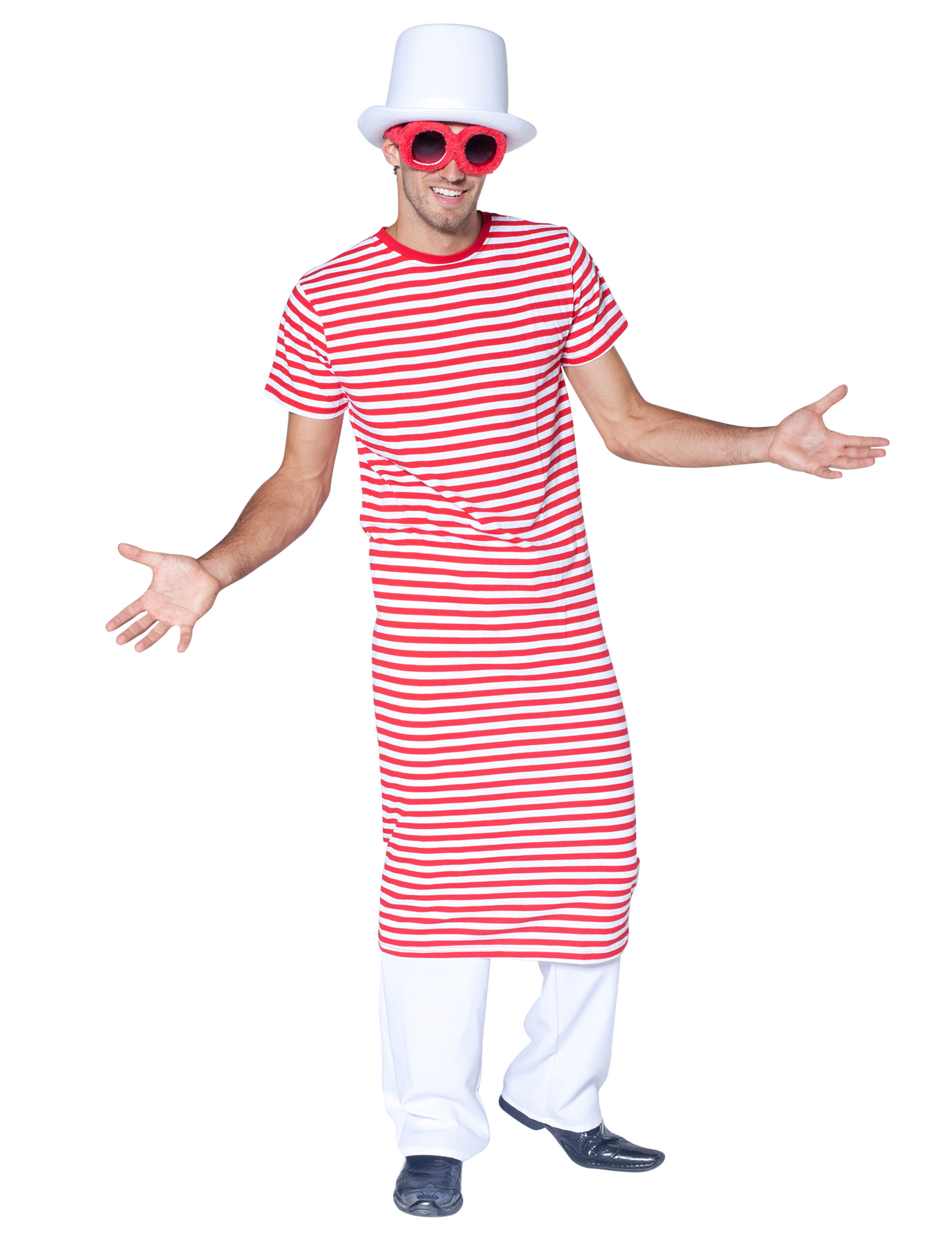 Rivelhemd kurzarm rot/weiß S