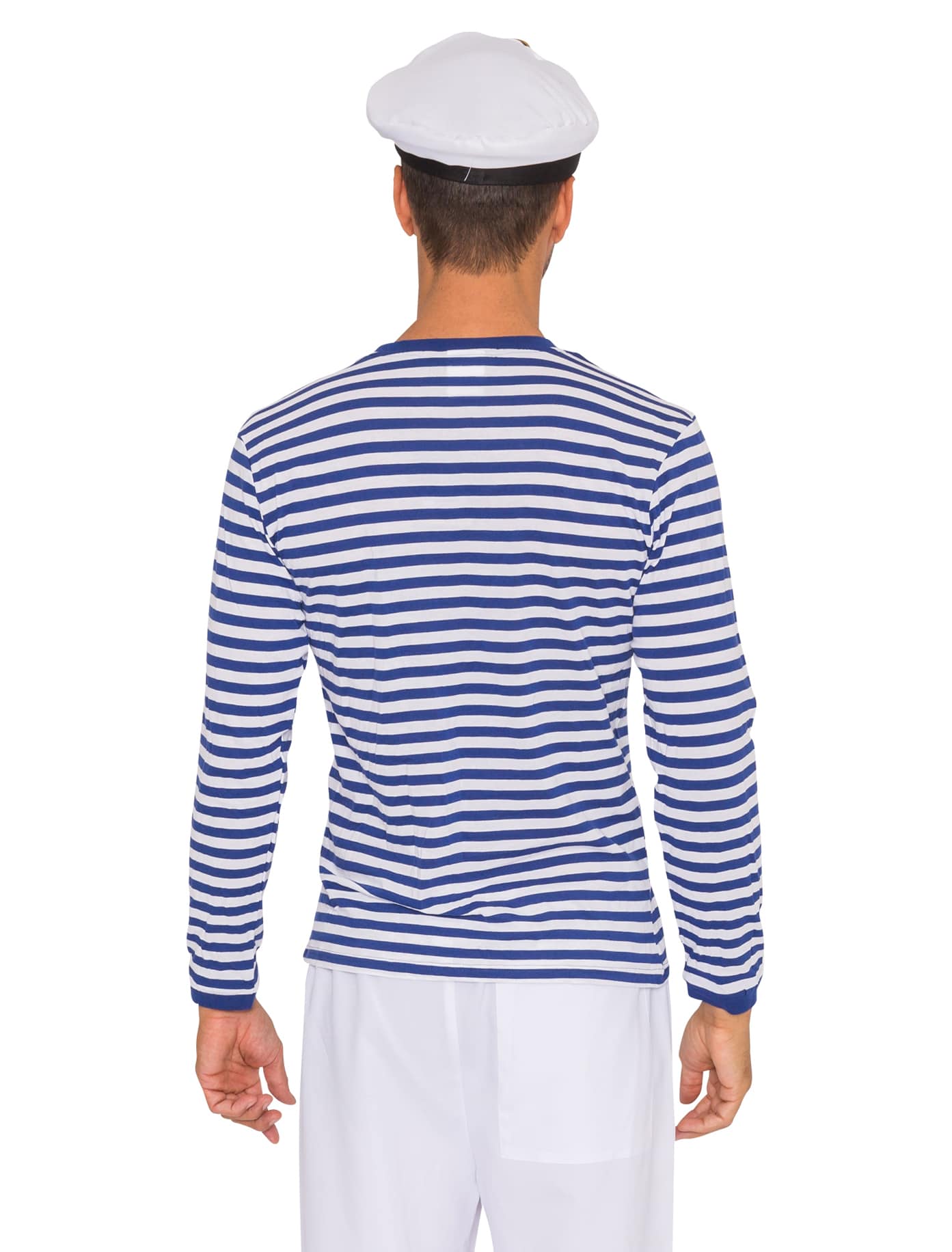 Ringelpulli langarm Unisex blau/weiß 4XL
