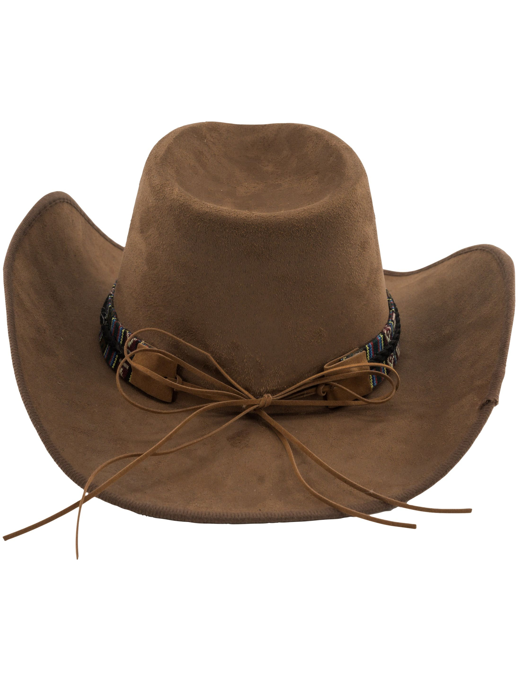 Cowboyhut mit Bullenkopf braun one size