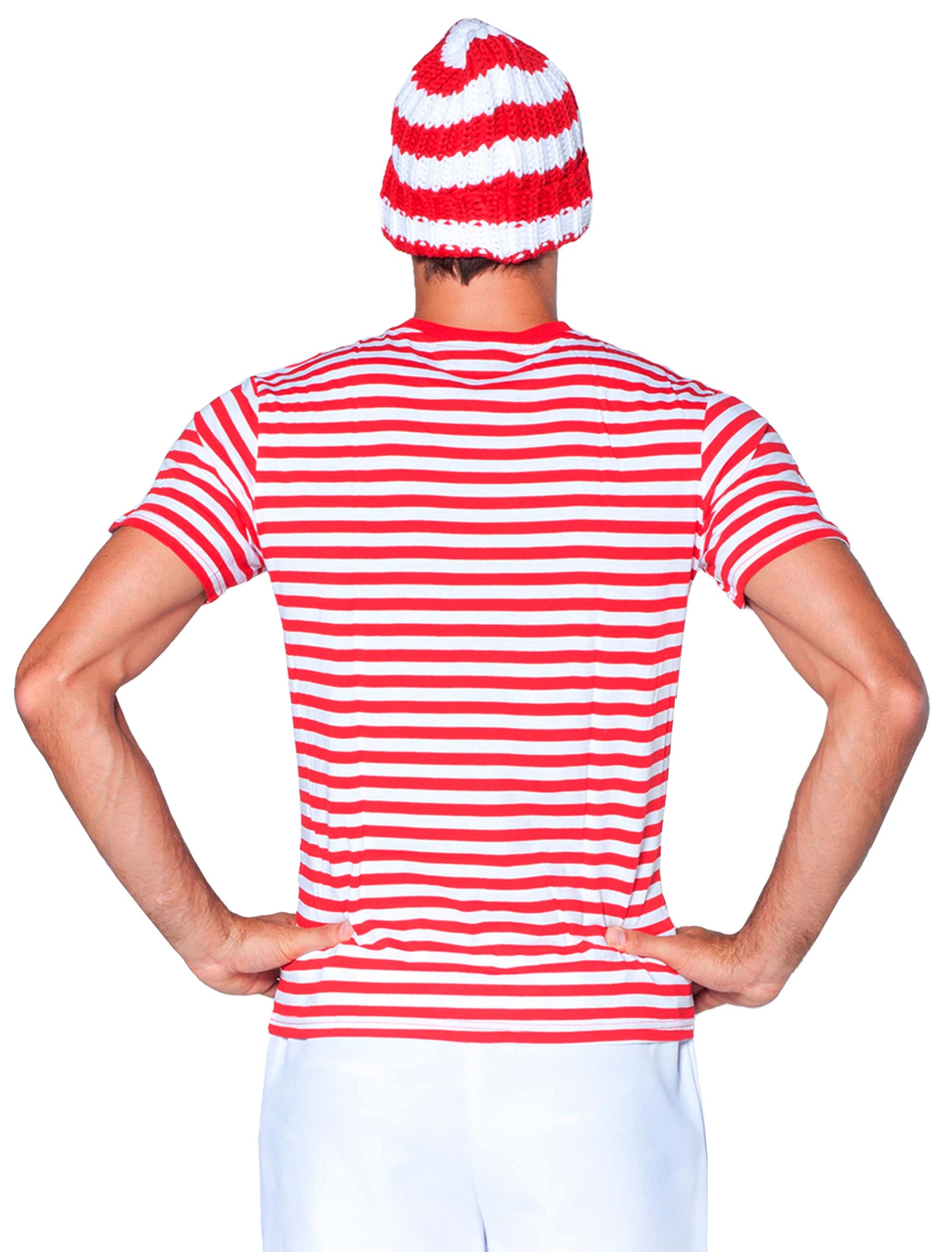 Ringelpulli kurzarm Unisex rot/weiß XS