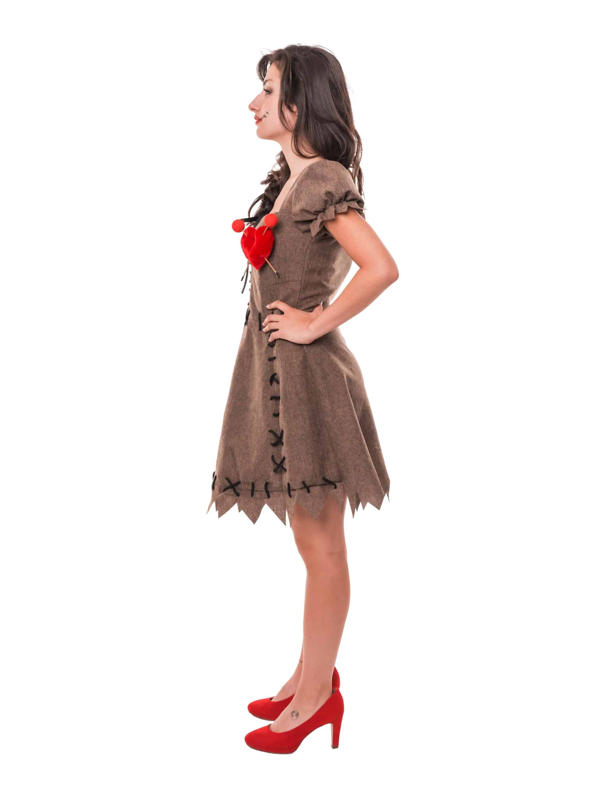 Kleid Voodoo Puppe Damen braun S/M