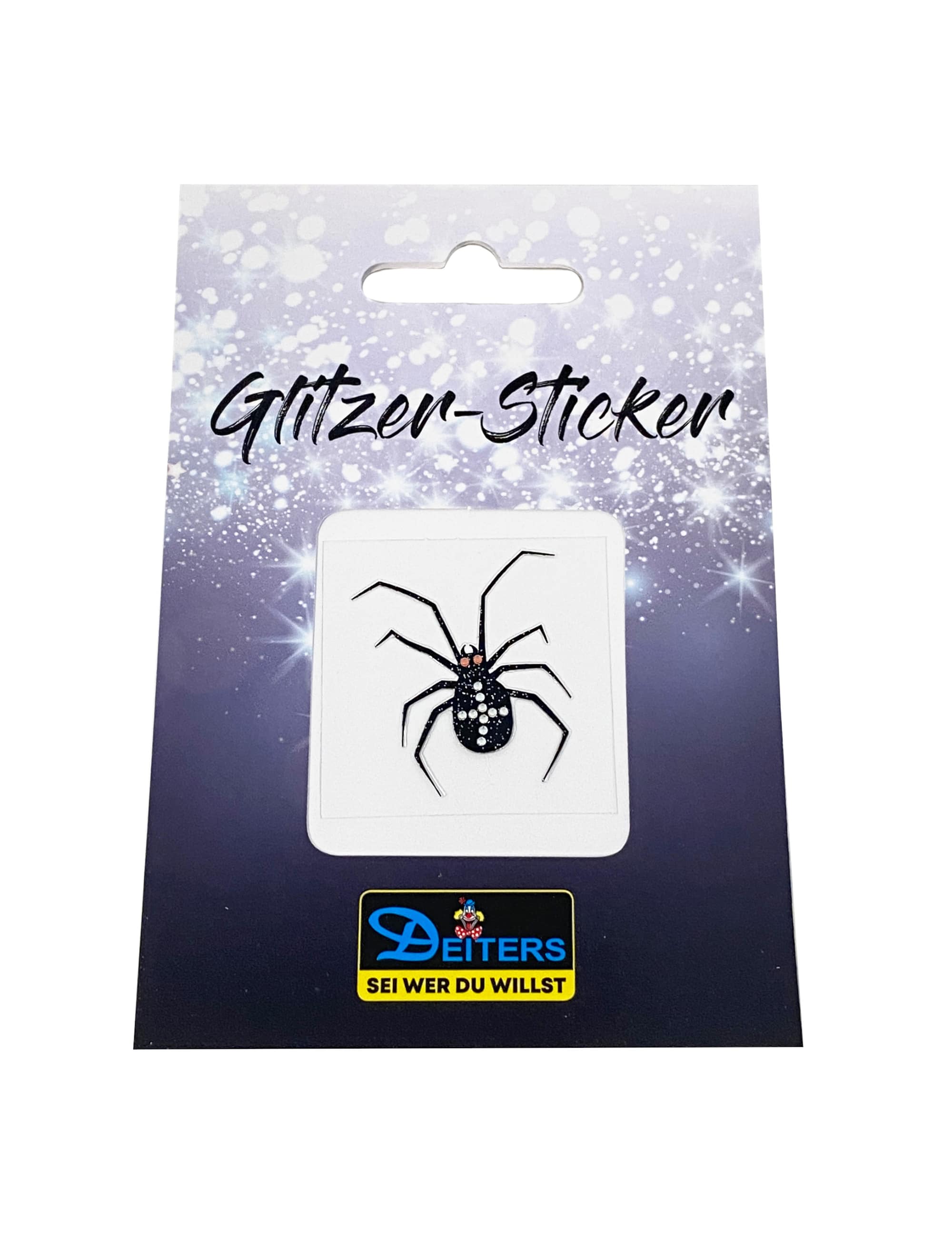 Tattoo Spinne mit Strass und Glitzer