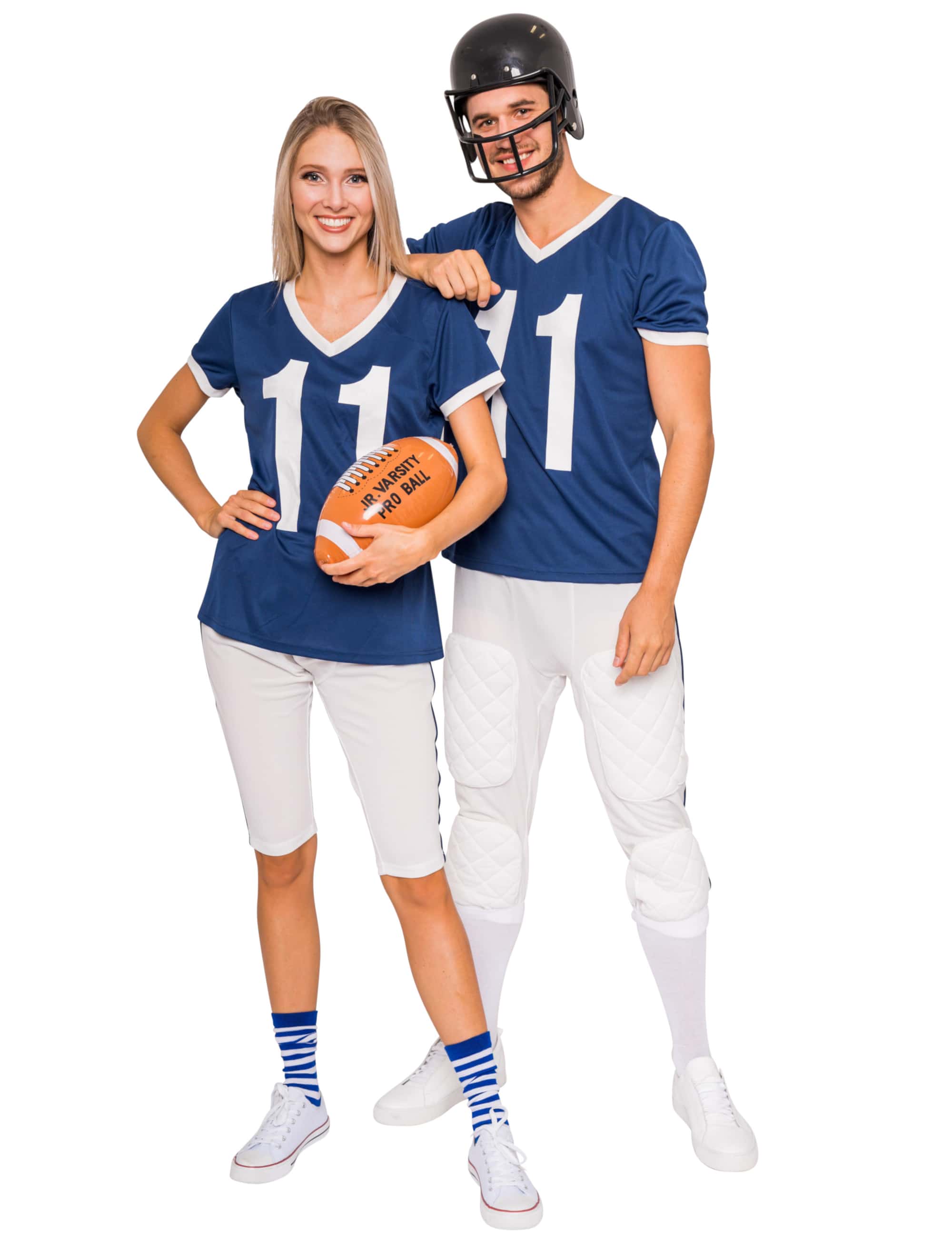 American Footballer 2-tlg. Herren weiß/blau S