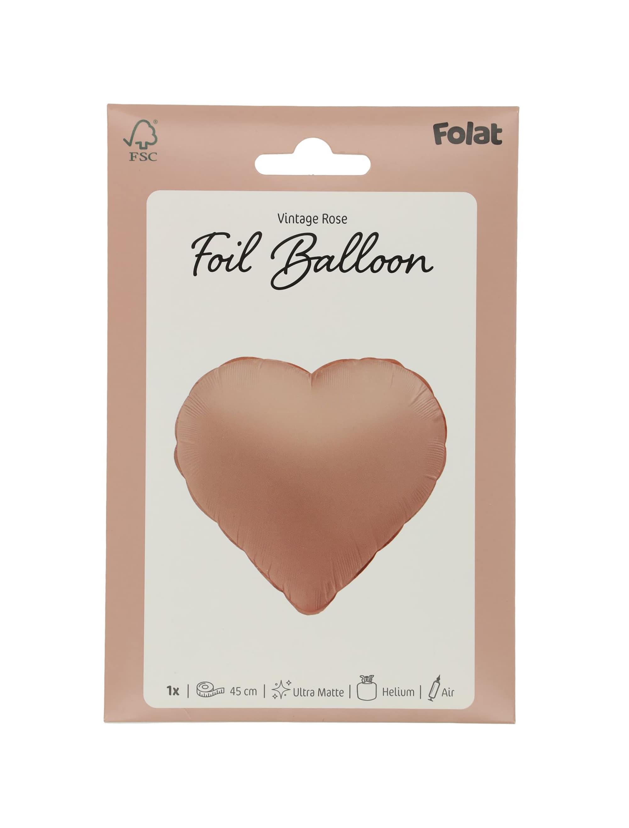 Folienballon Herz S matt rosa
