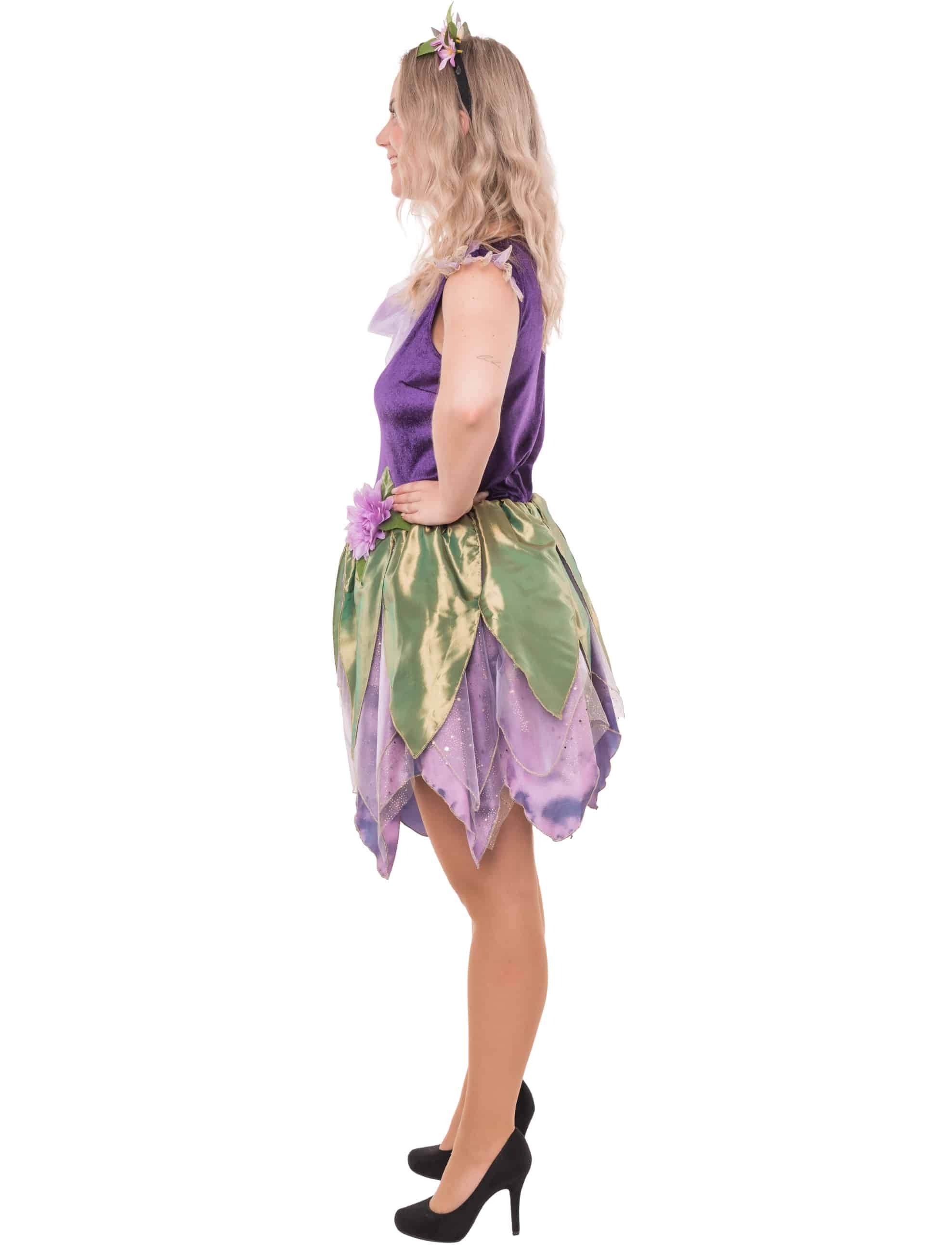 Kleid Blumenfee lila/grün S/M