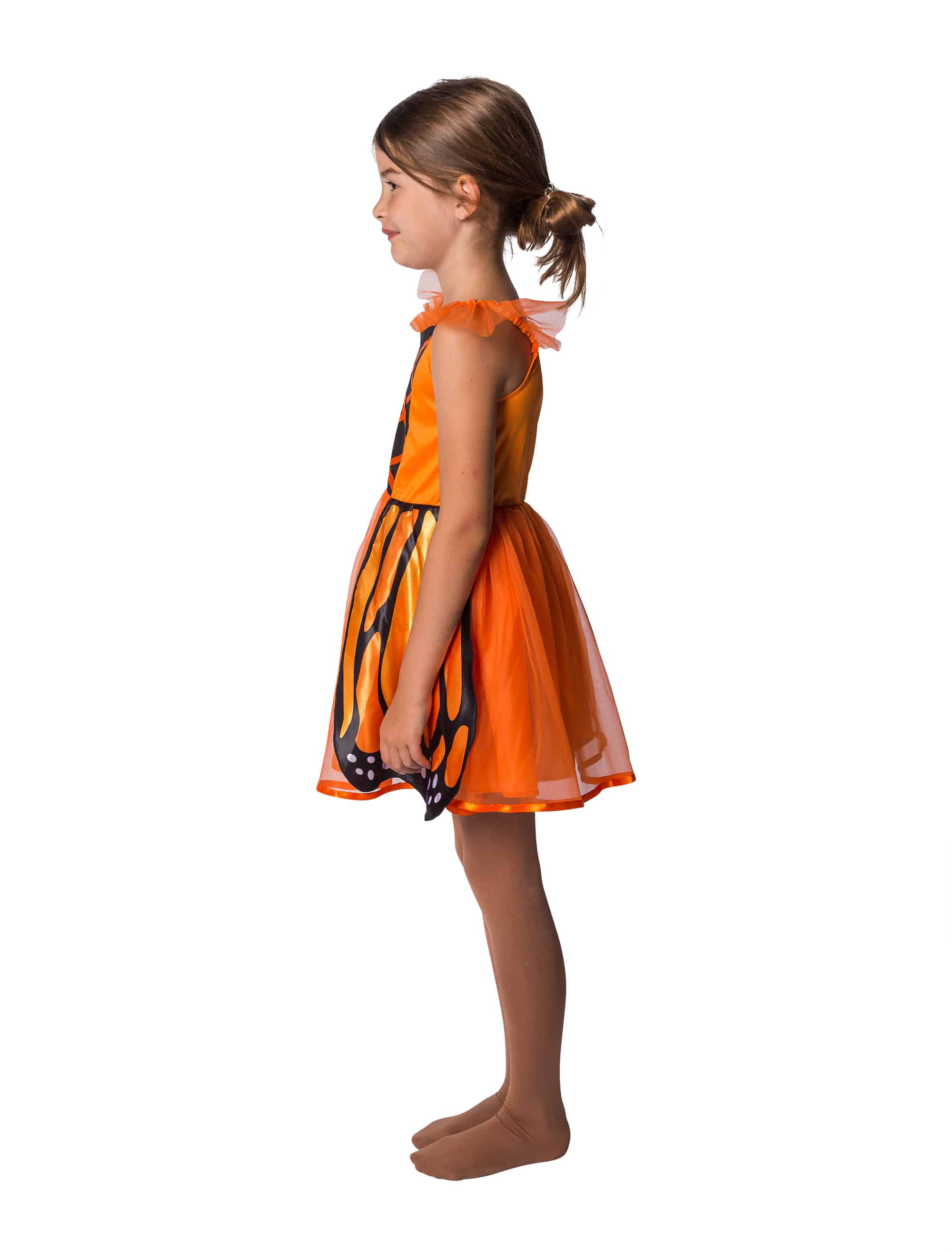 Kleid Schmetterling Kinder orange 9-10 Jahre