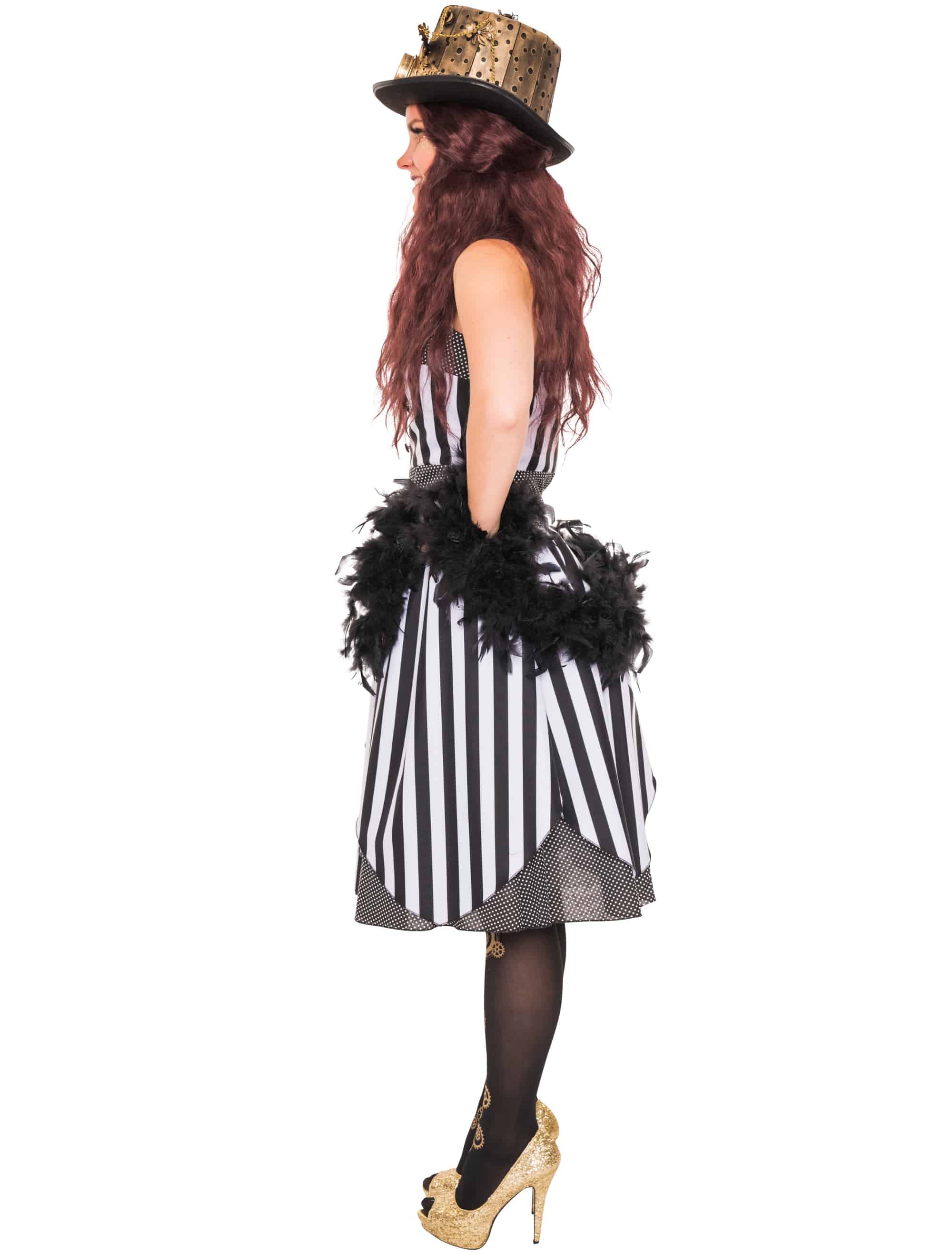 Kleid gestreift Damen schwarz/weiß S