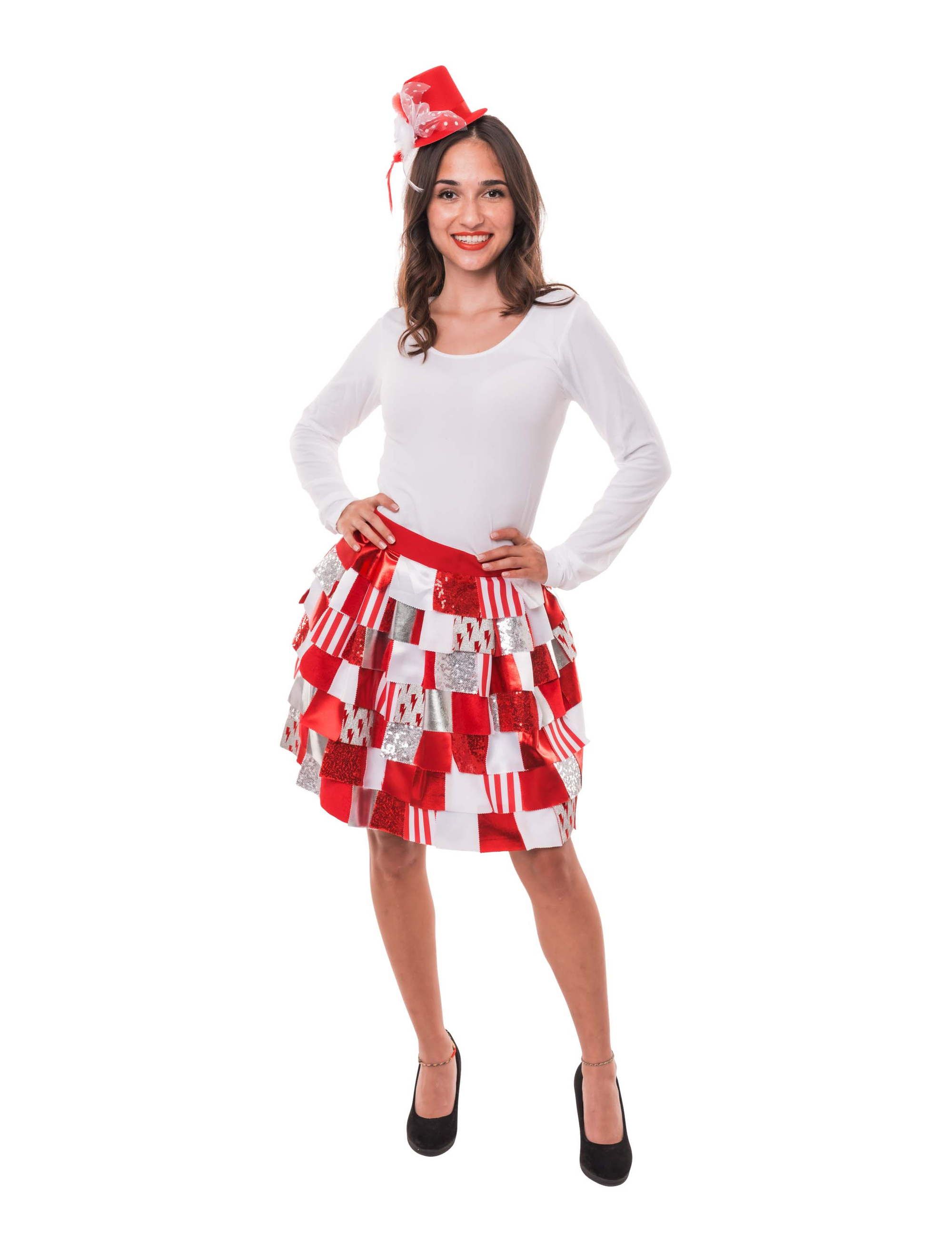 Lappenrock deluxe Damen rot/weiß L/XL