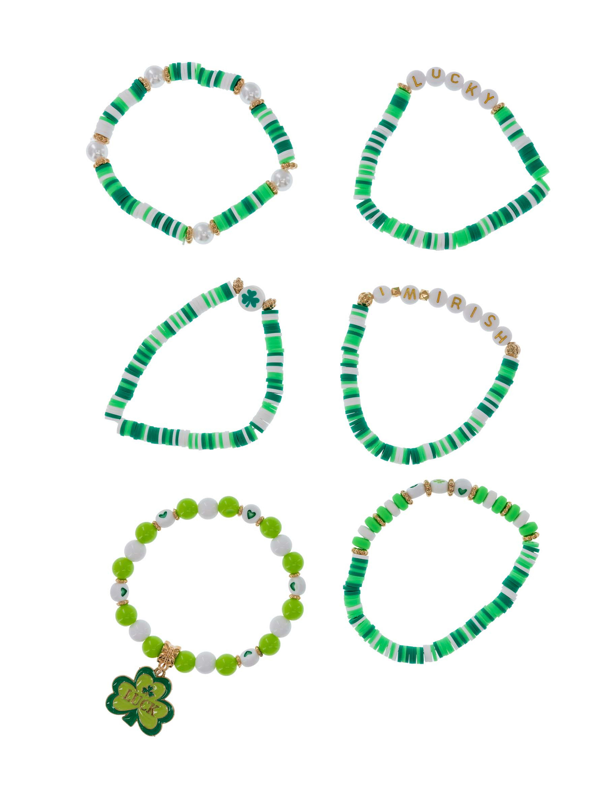 Armbandset Perlen St. Patrick's grün