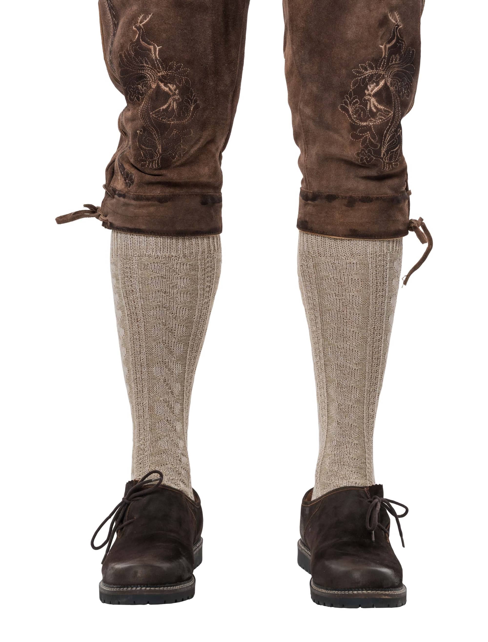 Kniestrumpf Wolle beige 36-42