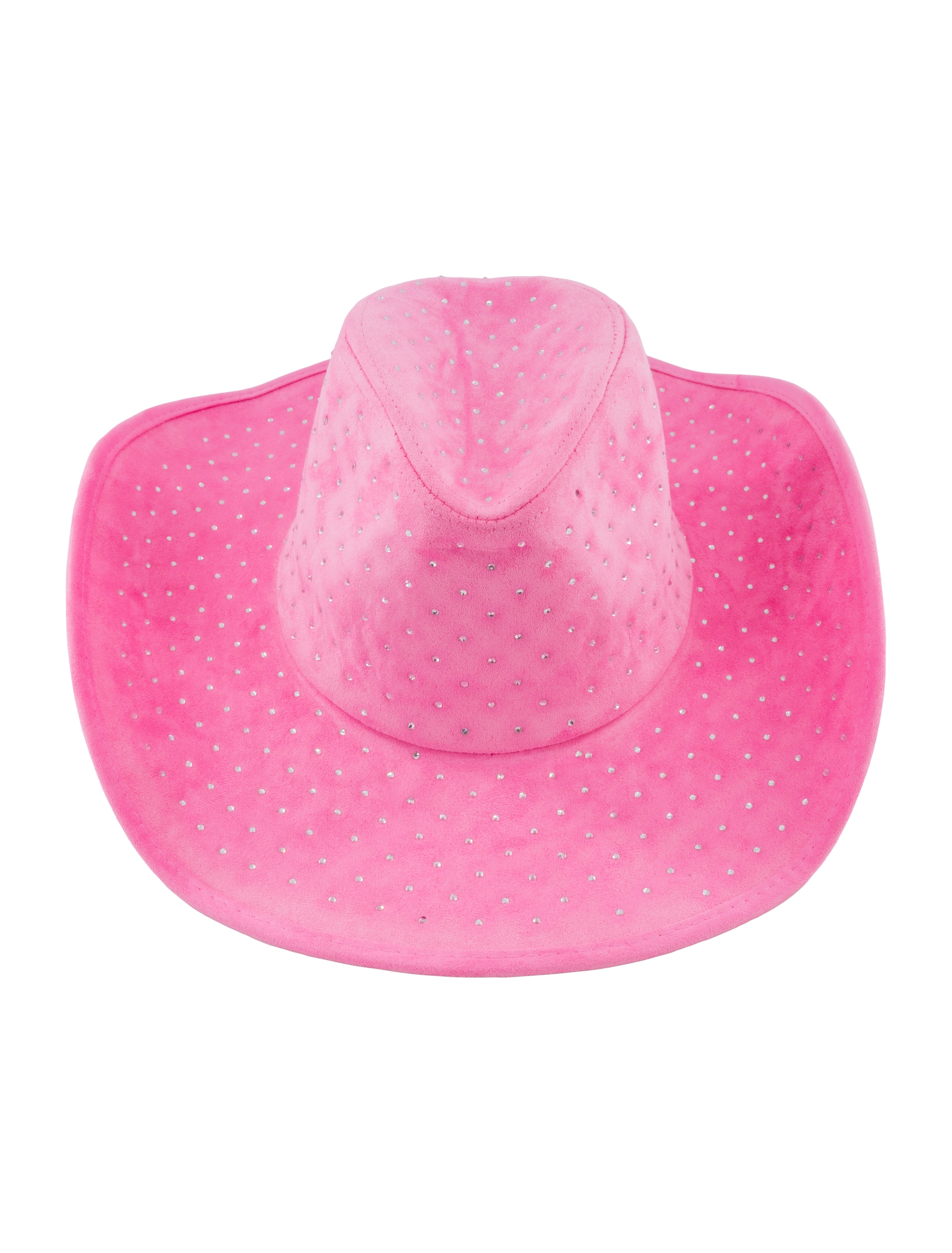 Cowboyhut mit Glitzersteinen rosa one size