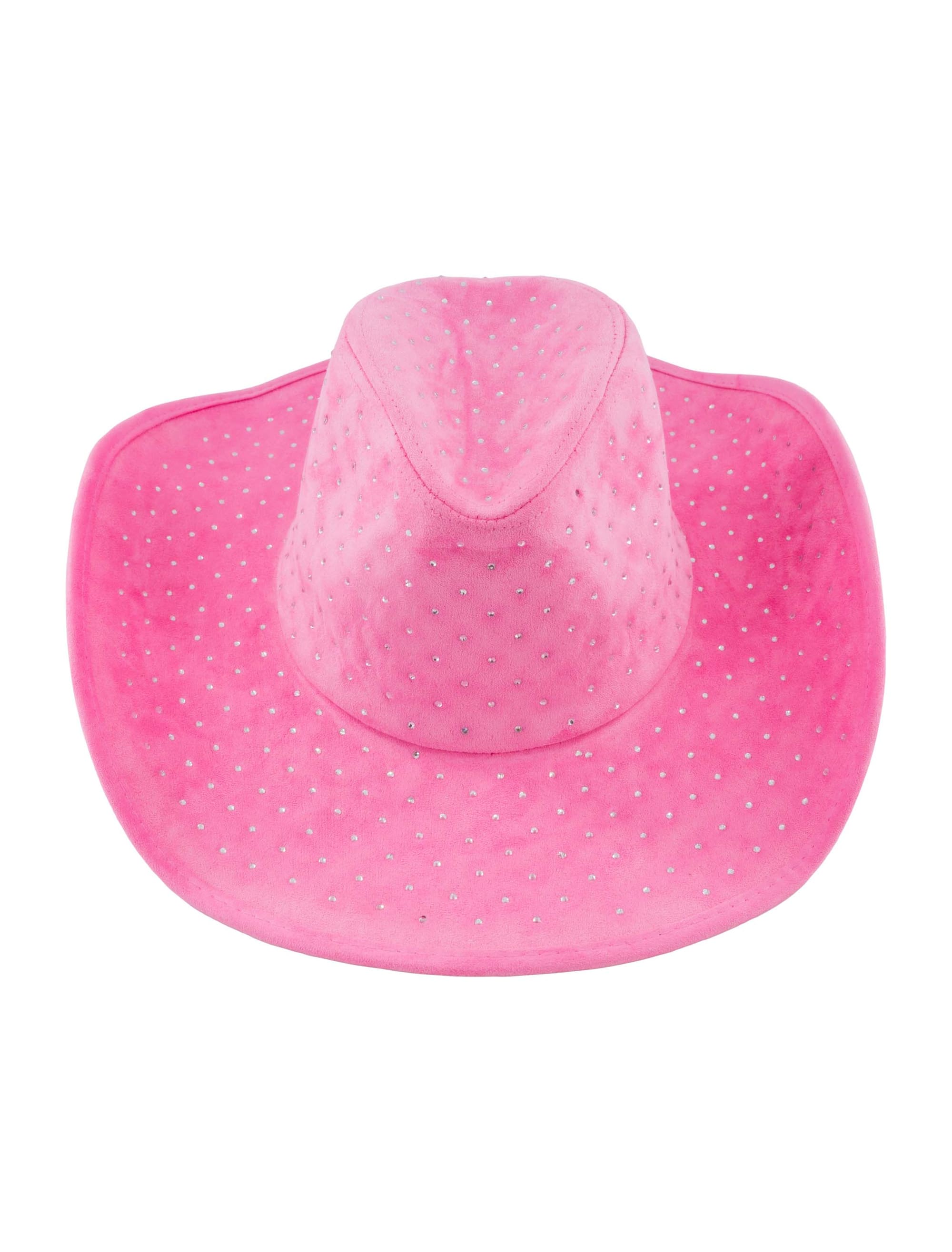 Cowboyhut mit Glitzersteinen rosa one size