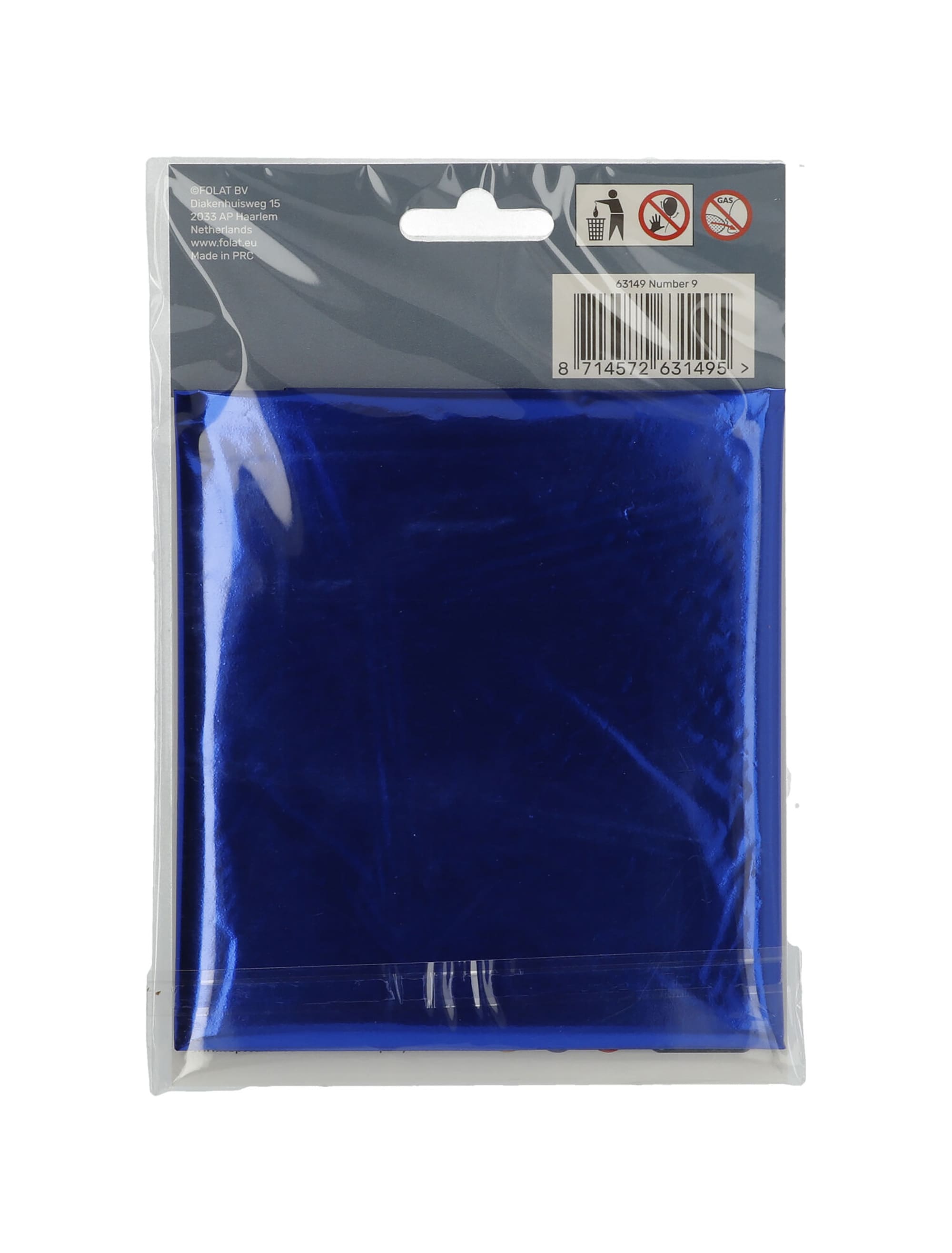 Folienballon Zahl 9 L blau