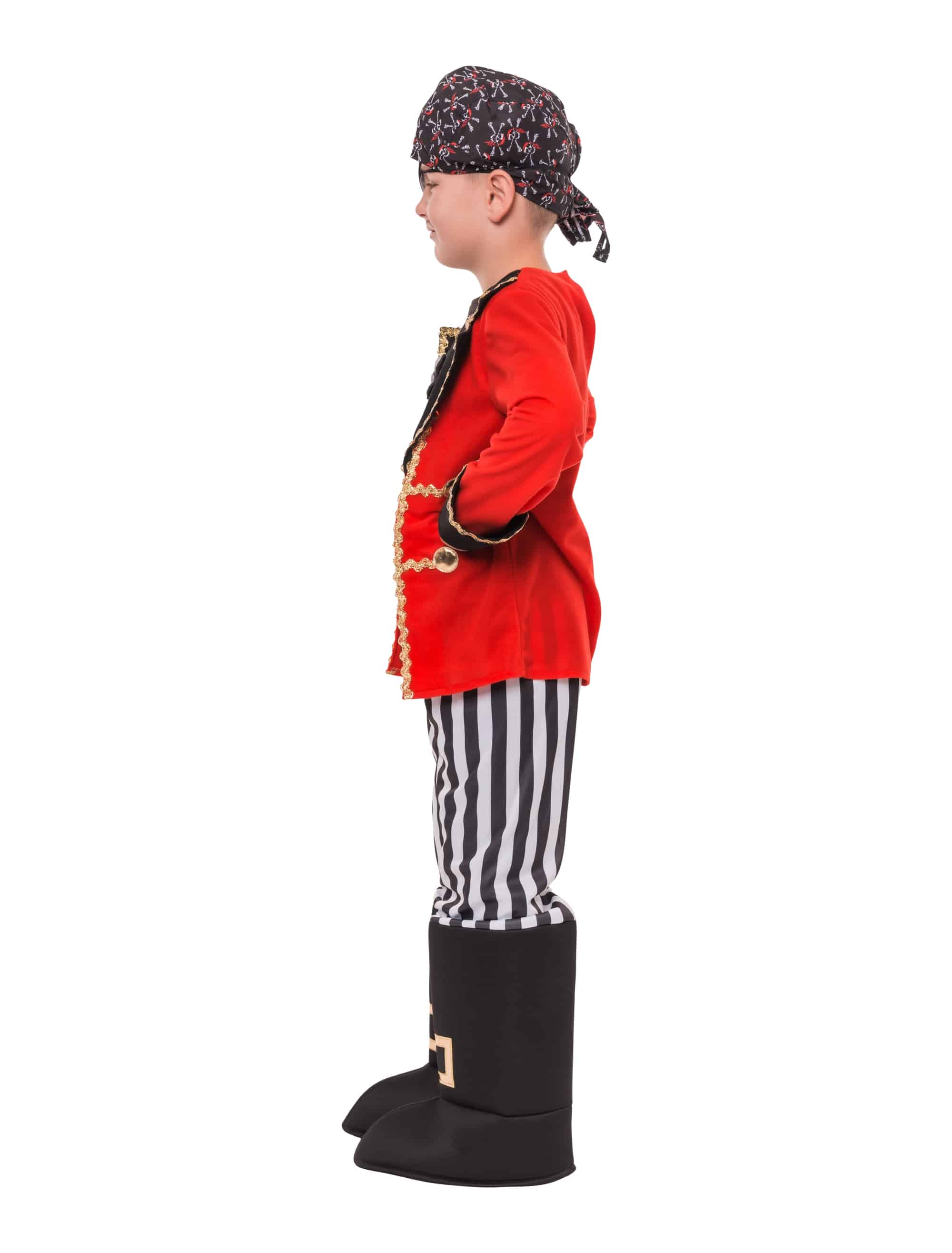 Kostüm Piratenskelett 2-tlg. Kinder schwarz/weiß/rot 4-6 Jahre