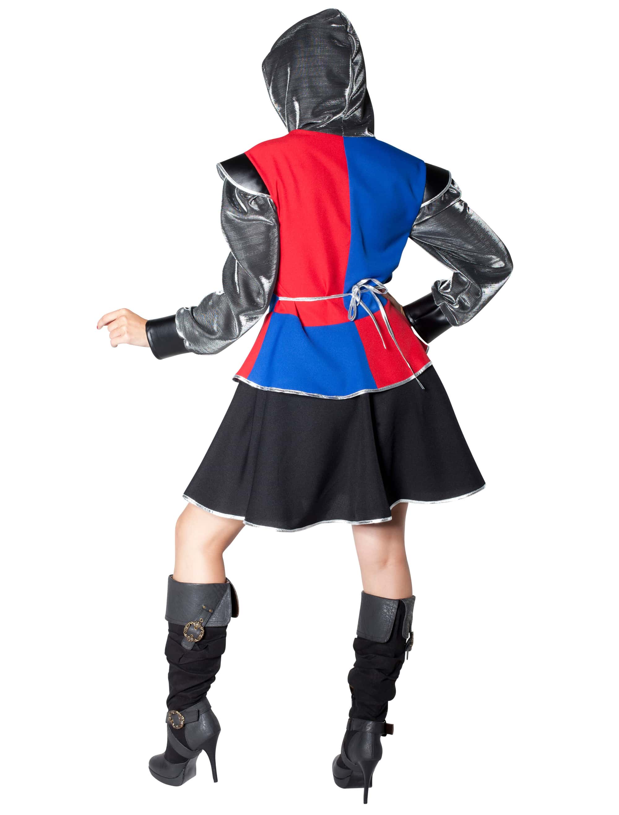 Kleid Ritter Damen blau/rot L
