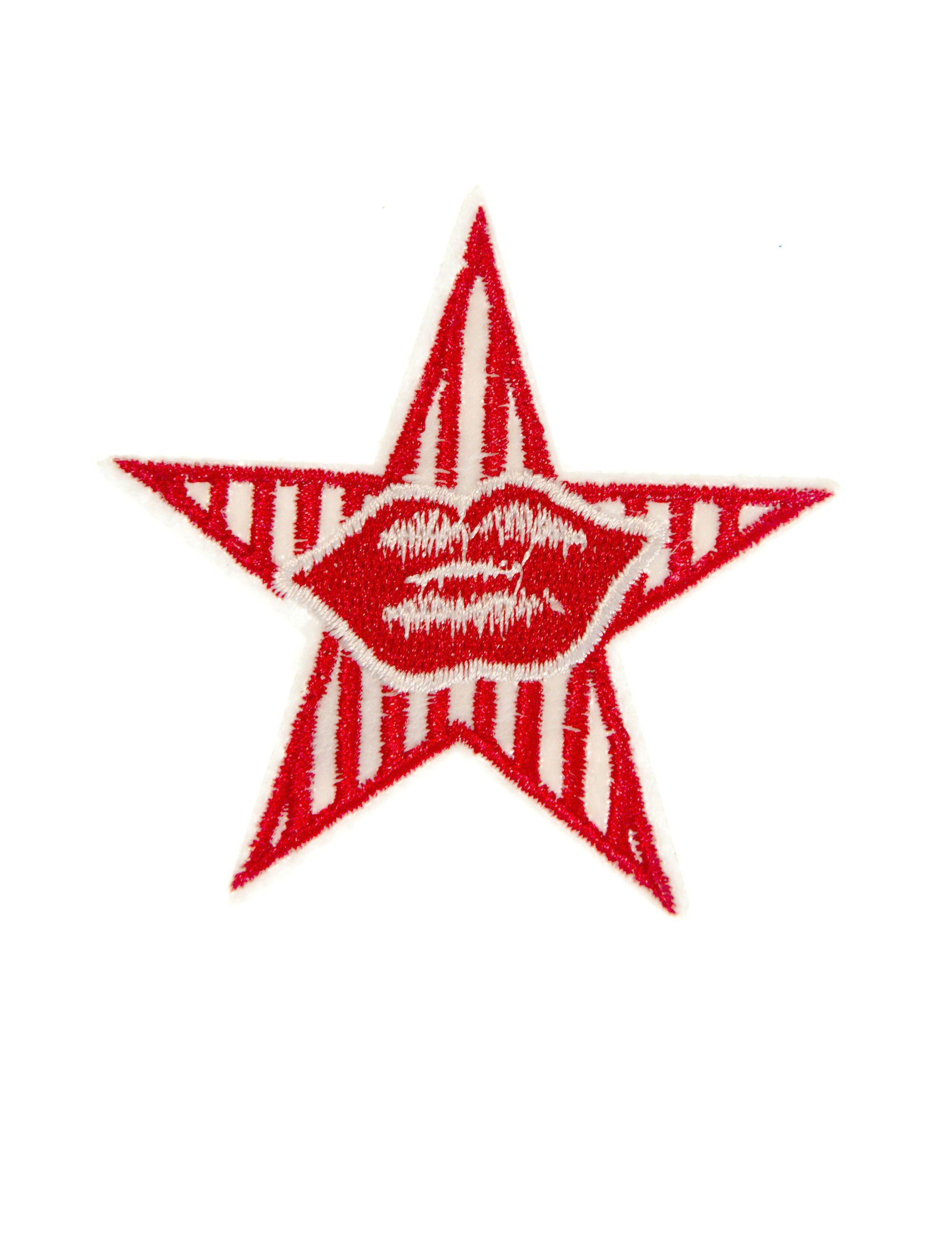 Bügelpatch Stern mit Kuss 6cm