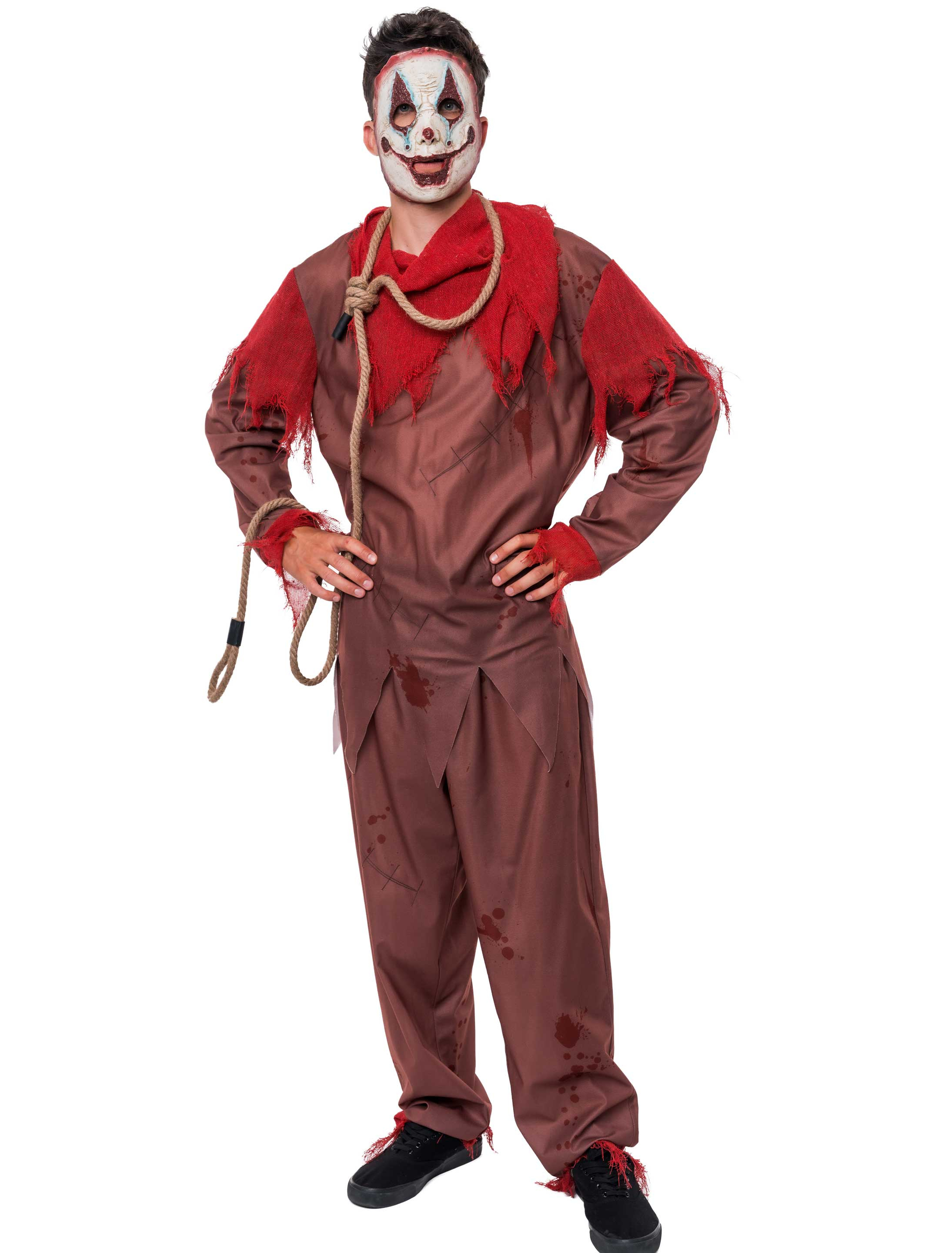Vogelscheuche 2-tlg. Herren braun/rot S/M
