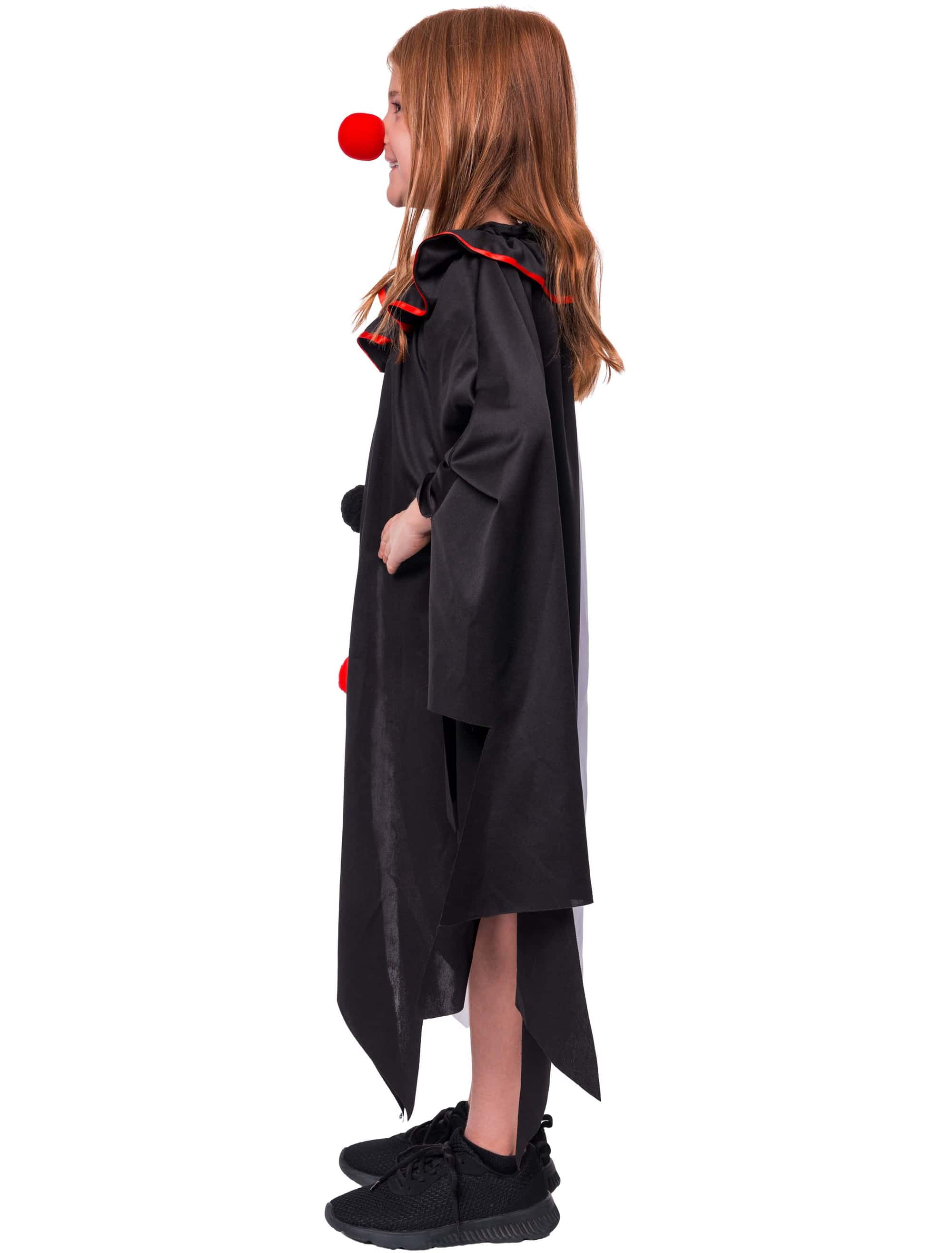 Poncho Clown Kinder schwarz/weiß/rot one size
