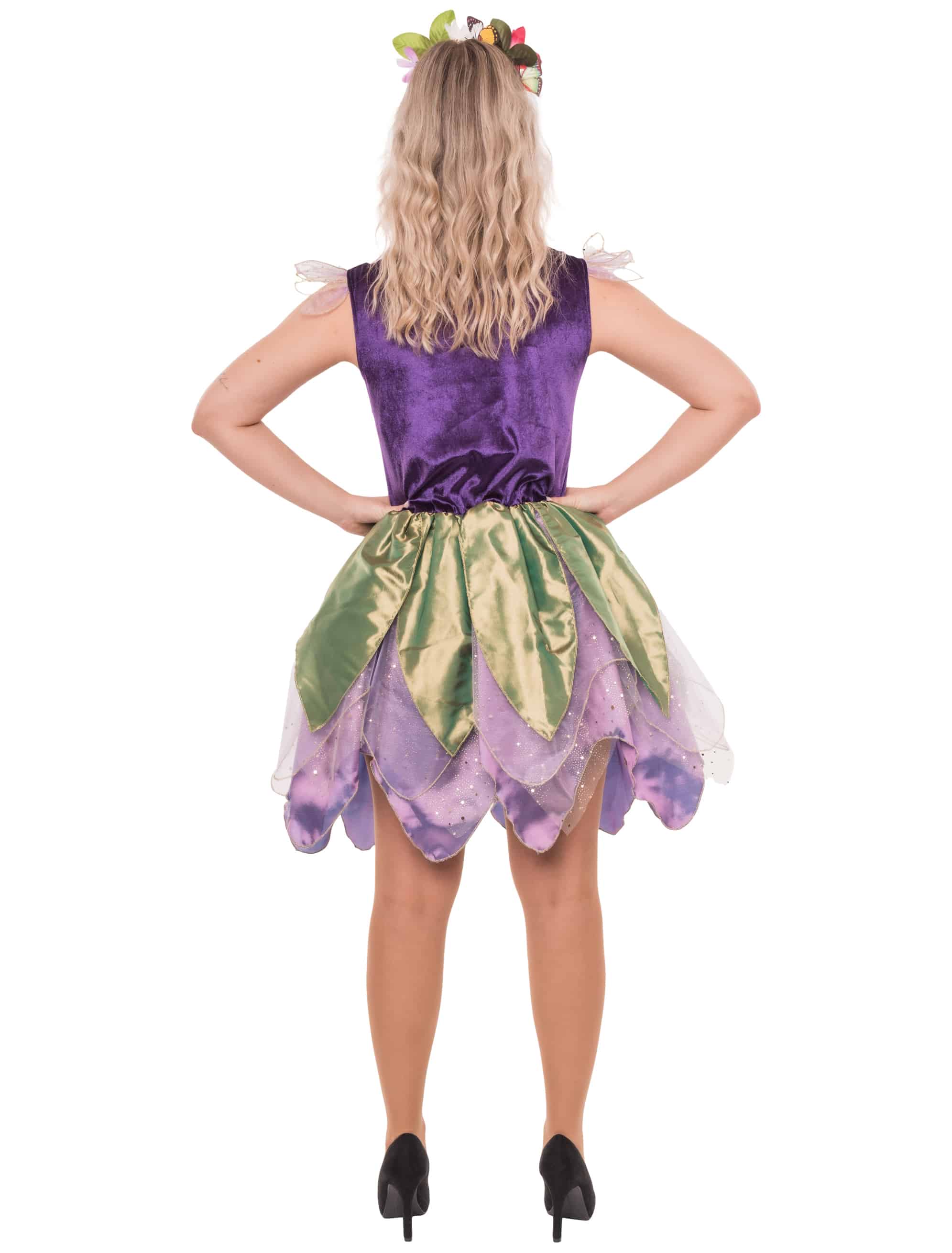 Kleid Blumenfee lila/grün S/M