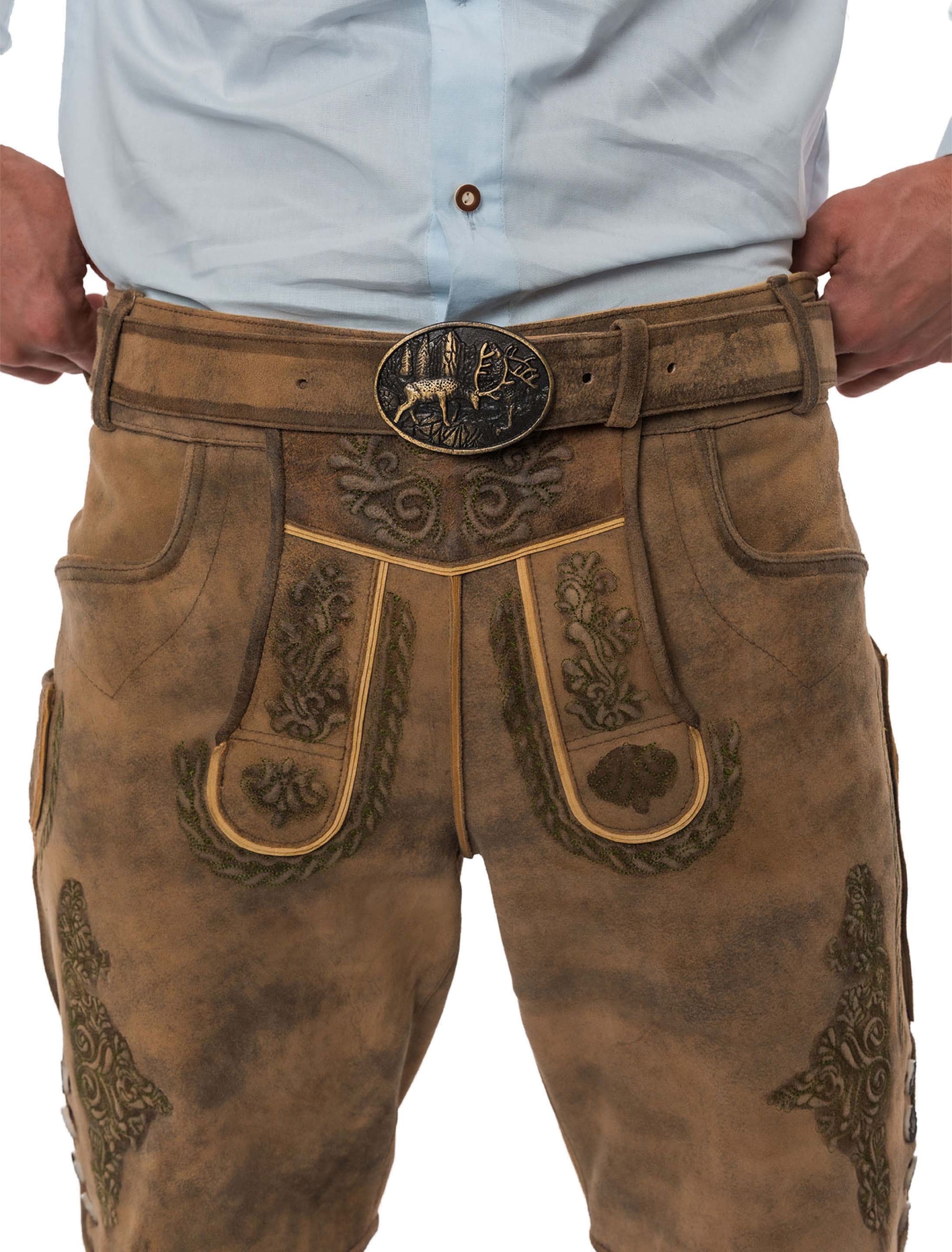 Lederhose Justus kurz Herren hellbraun S